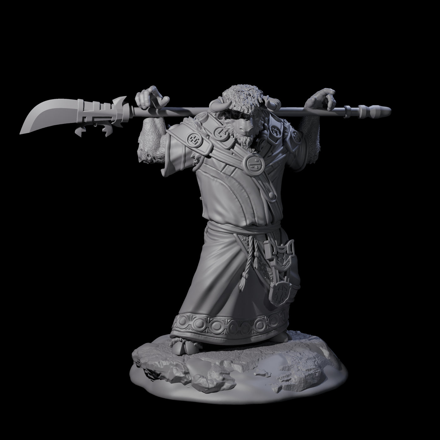Civilised Yakfolk D Miniature for Dungeons and Dragons, Pathfinder or other TTRPGs