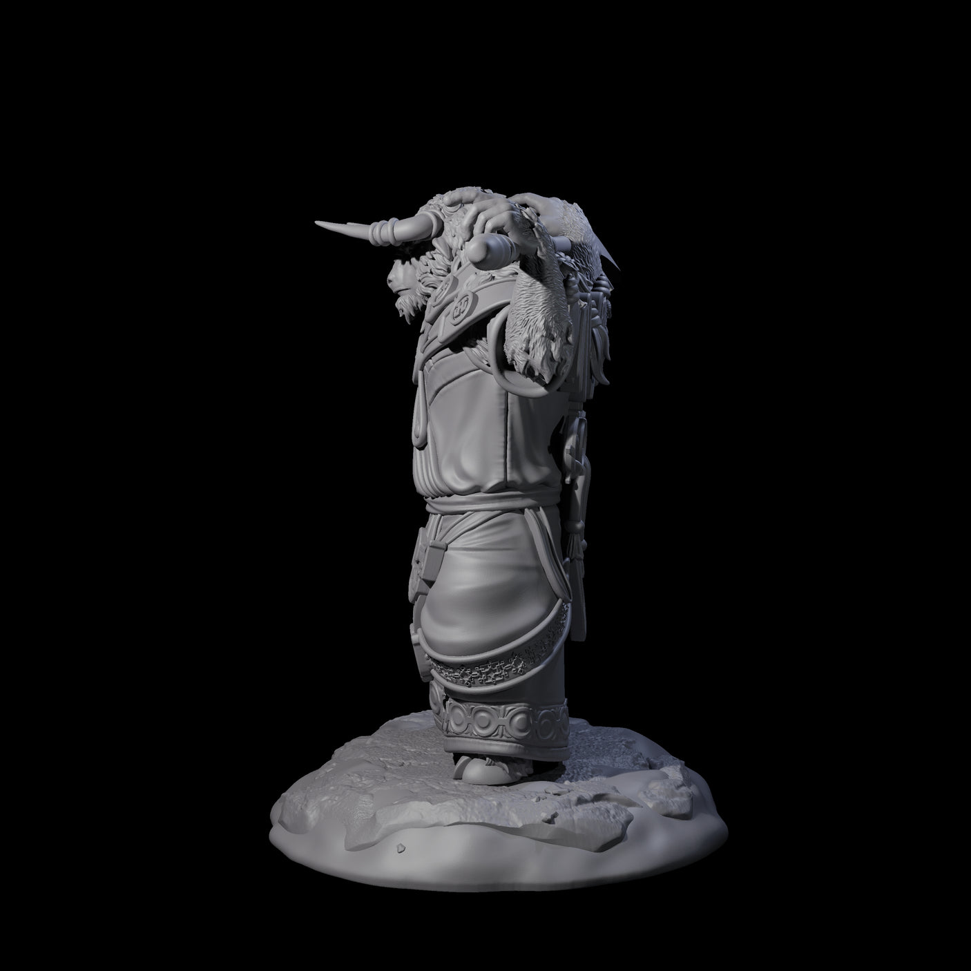 Civilised Yakfolk D Miniature for Dungeons and Dragons, Pathfinder or other TTRPGs