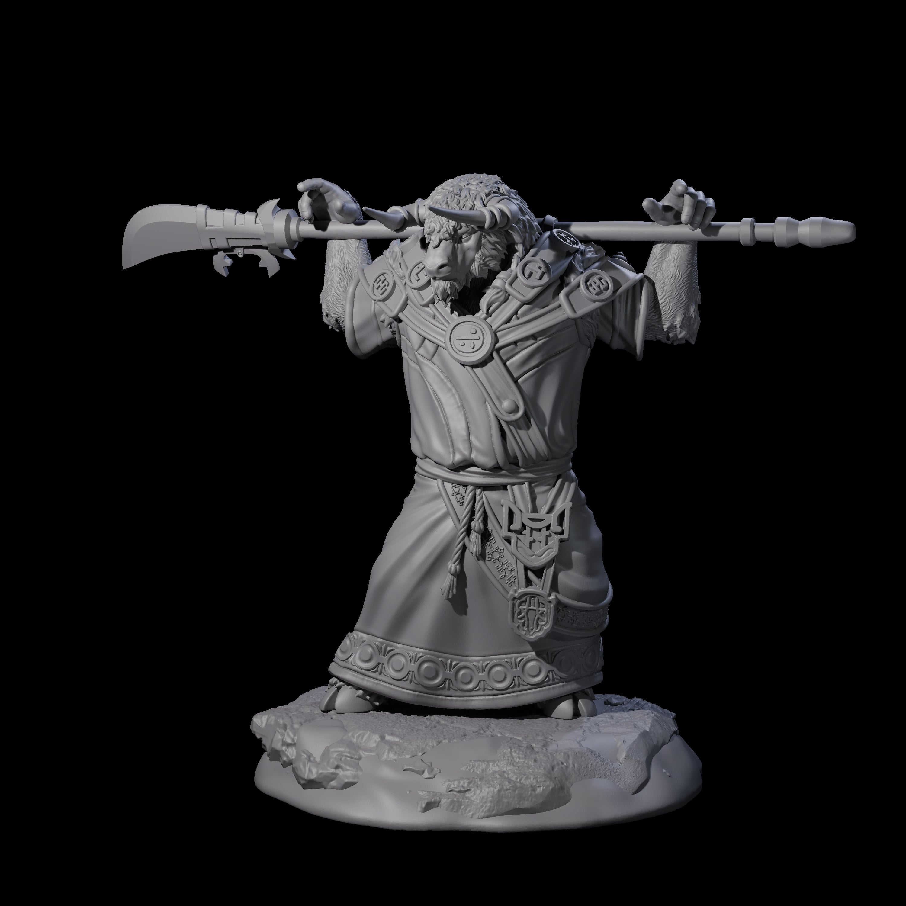 Civilised Yakfolk D Miniature for Dungeons and Dragons, Pathfinder or other TTRPGs