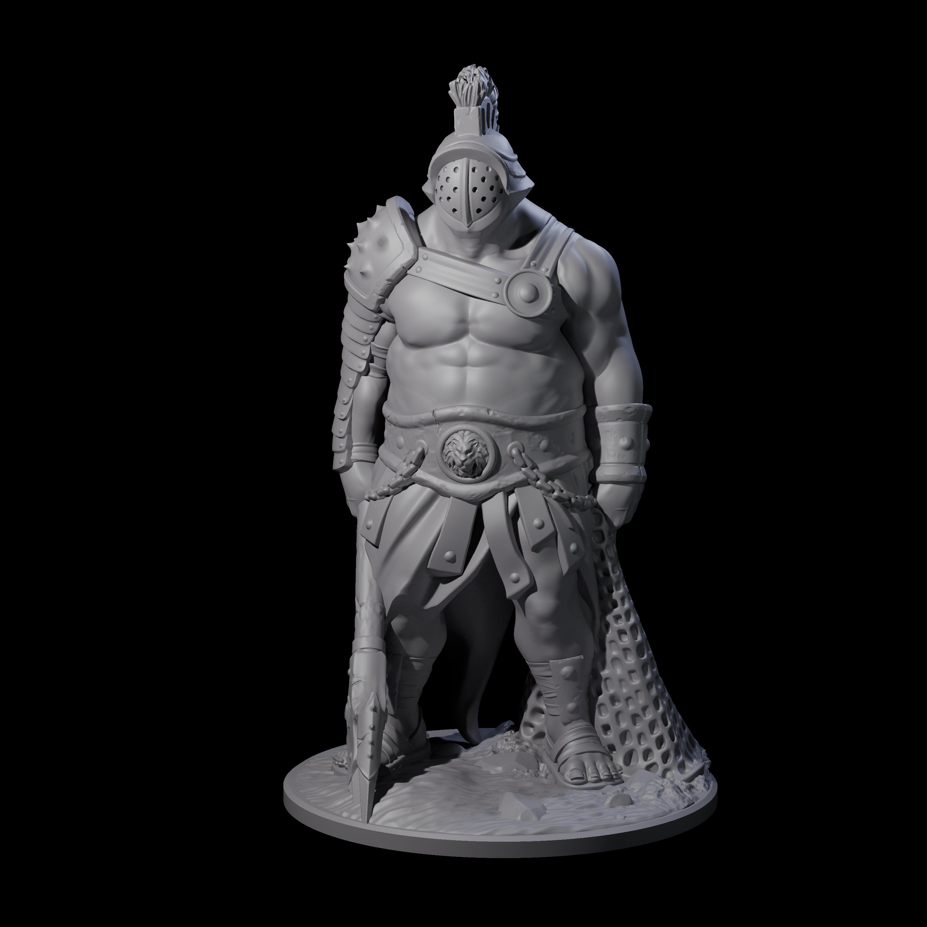 Clanking Human Gladiator Miniature for Dungeons and Dragons, Pathfinder or other TTRPGs