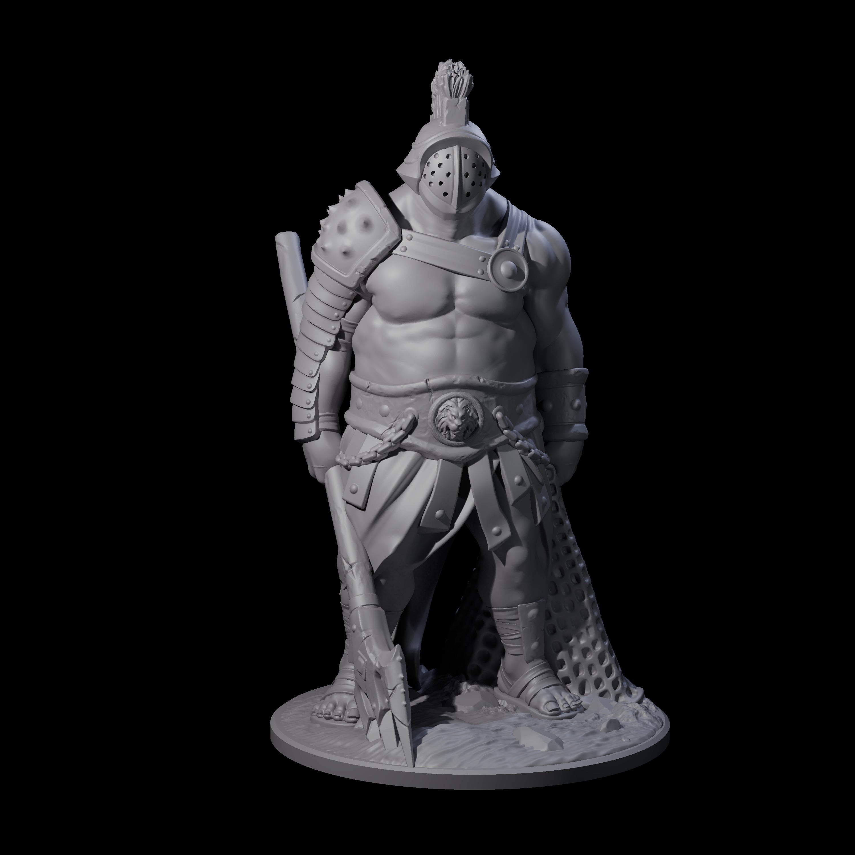 Clanking Human Gladiator Miniature for Dungeons and Dragons, Pathfinder or other TTRPGs