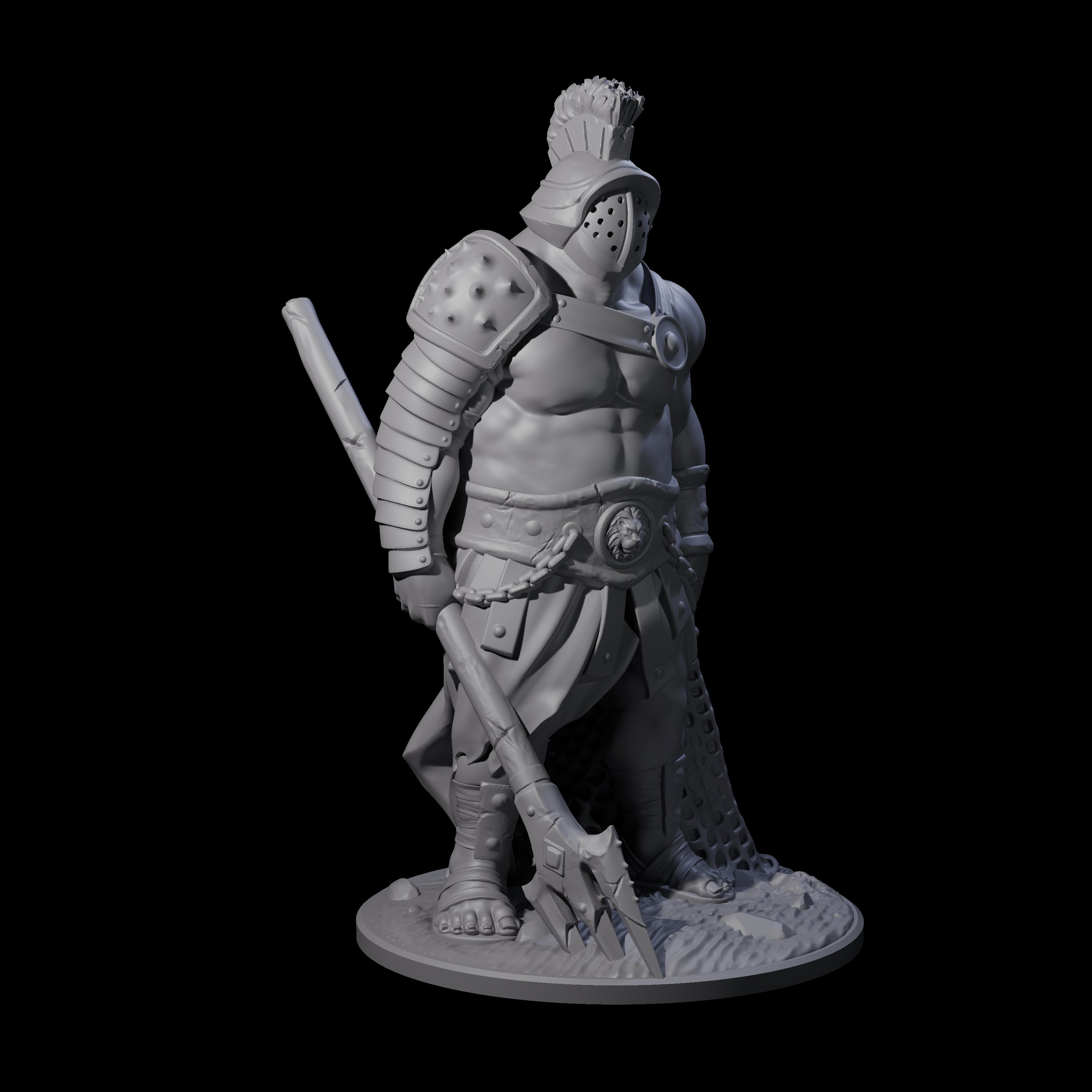 Clanking Human Gladiator Miniature for Dungeons and Dragons, Pathfinder or other TTRPGs