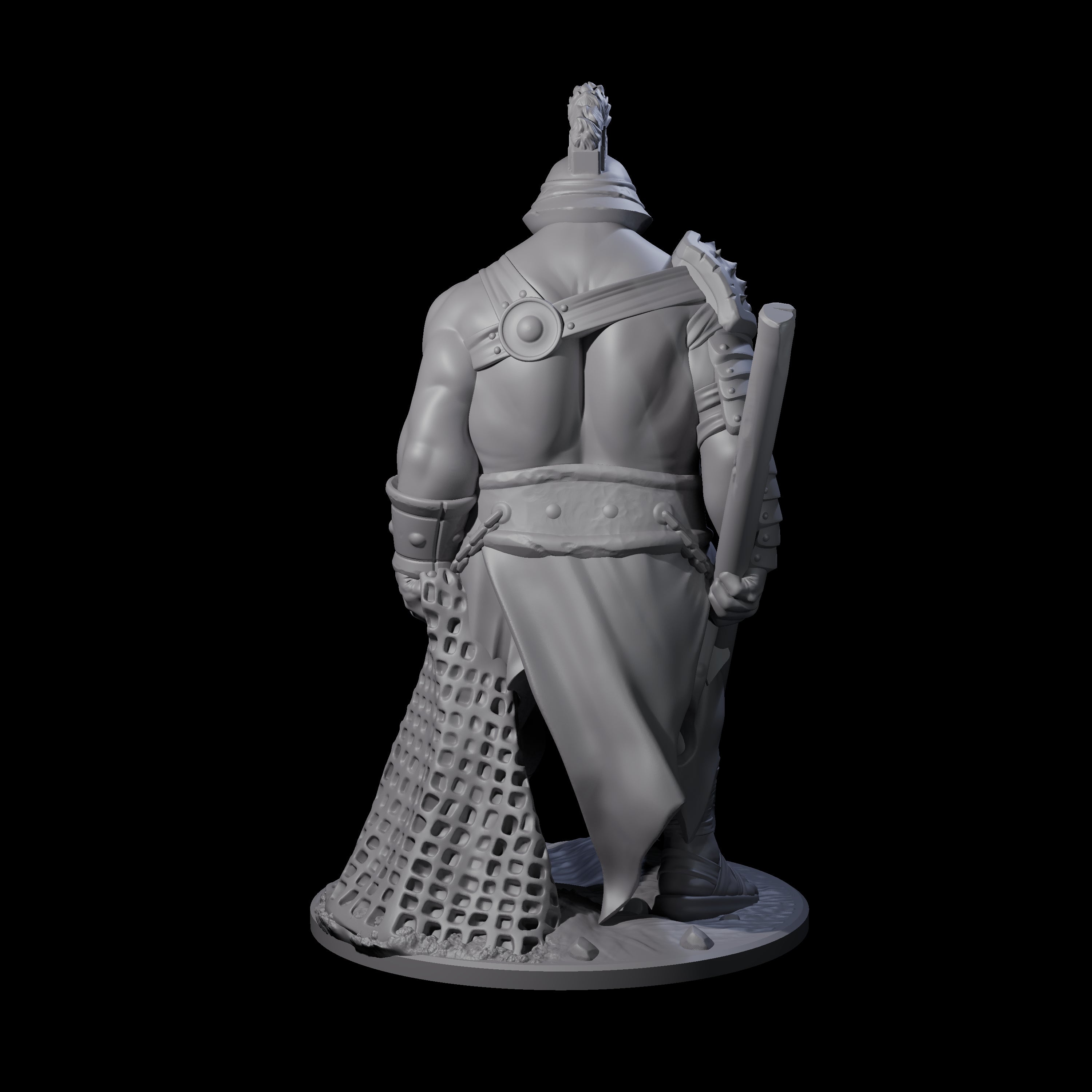 Clanking Human Gladiator Miniature for Dungeons and Dragons, Pathfinder or other TTRPGs
