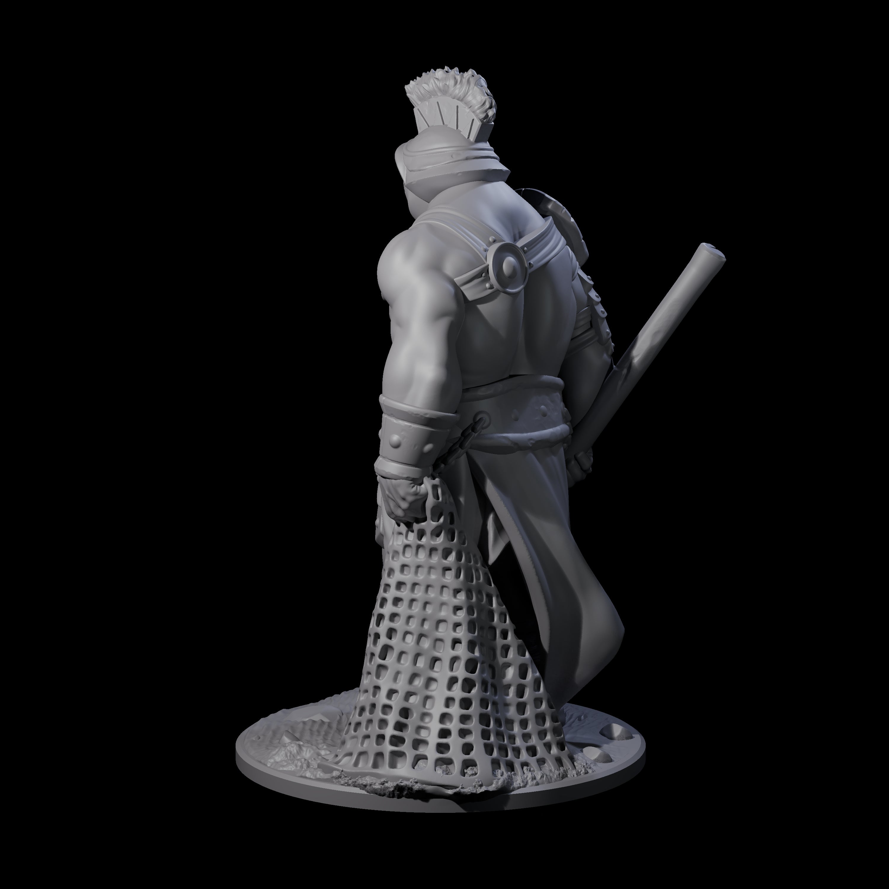 Clanking Human Gladiator Miniature for Dungeons and Dragons, Pathfinder or other TTRPGs