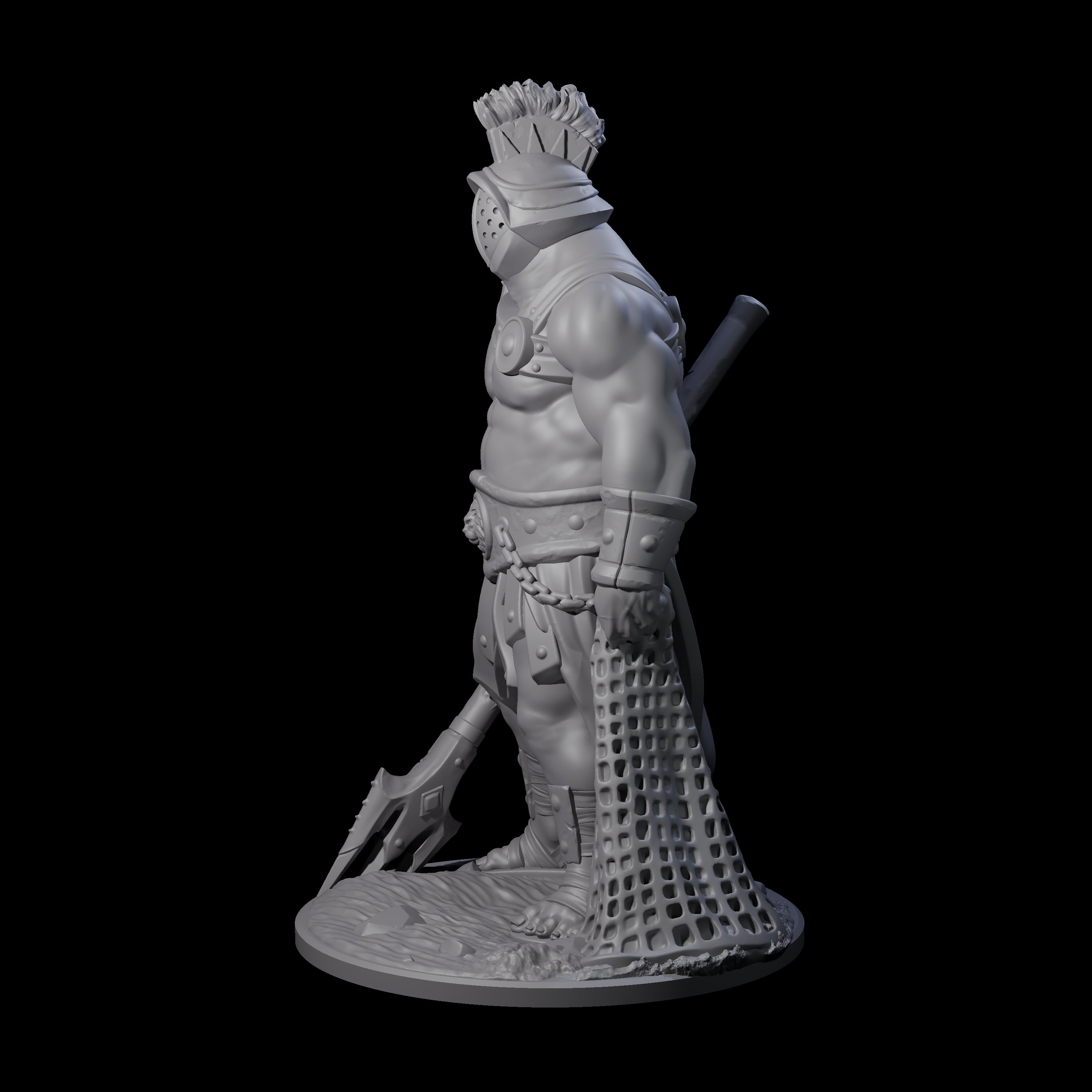 Clanking Human Gladiator Miniature for Dungeons and Dragons, Pathfinder or other TTRPGs
