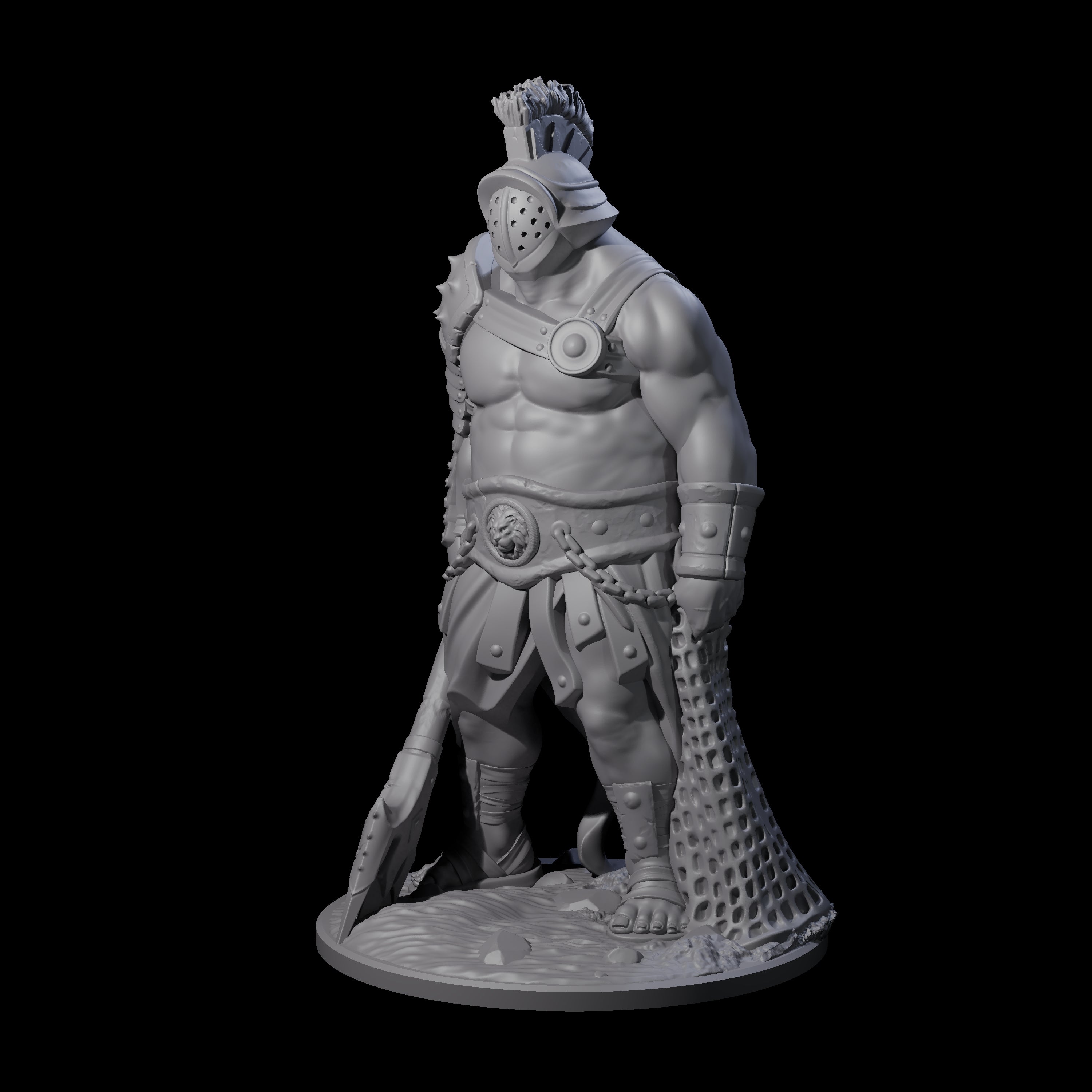 Clanking Human Gladiator Miniature for Dungeons and Dragons, Pathfinder or other TTRPGs