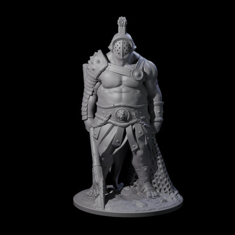 Clanking Human Gladiator Miniature for Dungeons and Dragons, Pathfinder or other TTRPGs