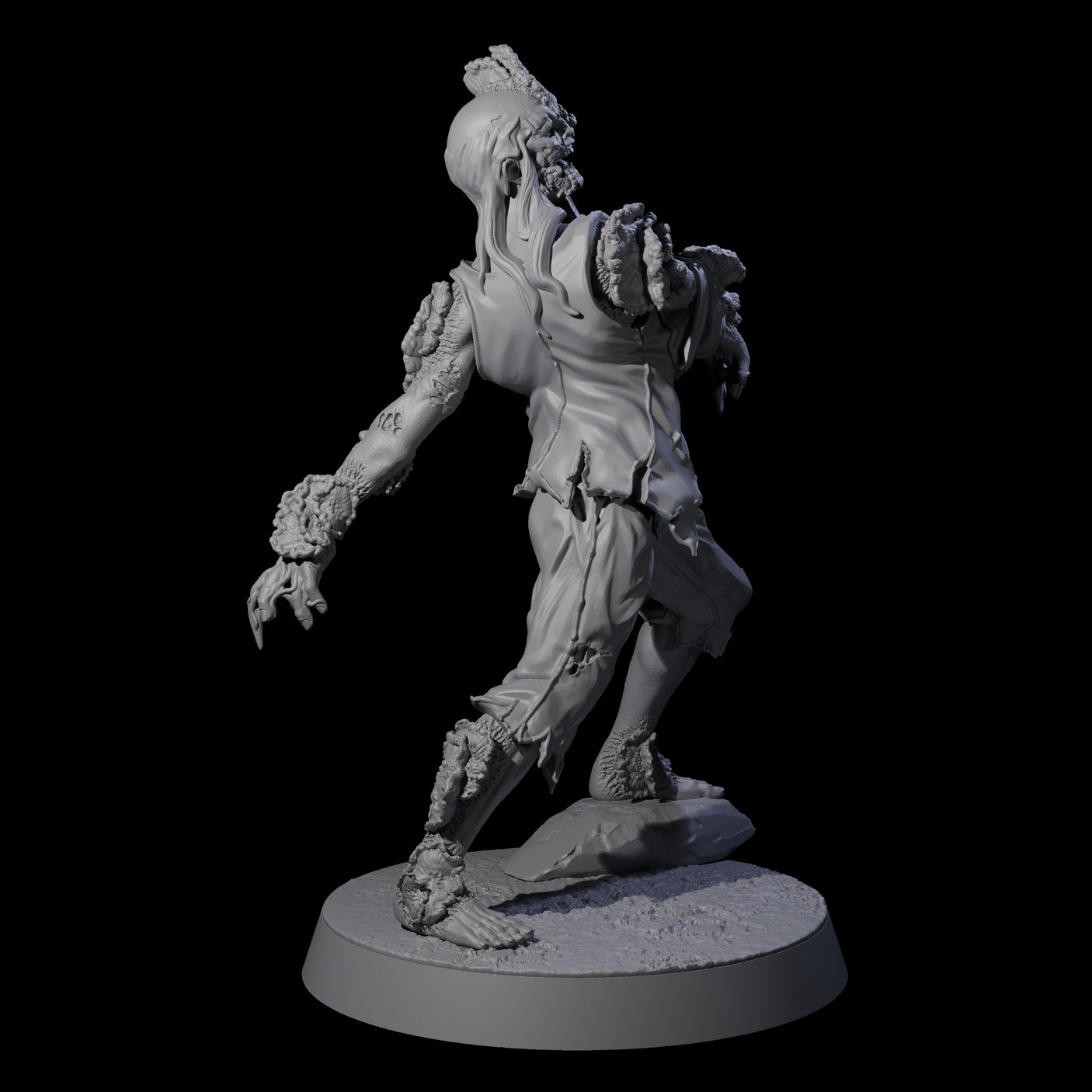 Clicking Fungal Zombie B Miniature for Dungeons and Dragons, Pathfinder or other TTRPGs