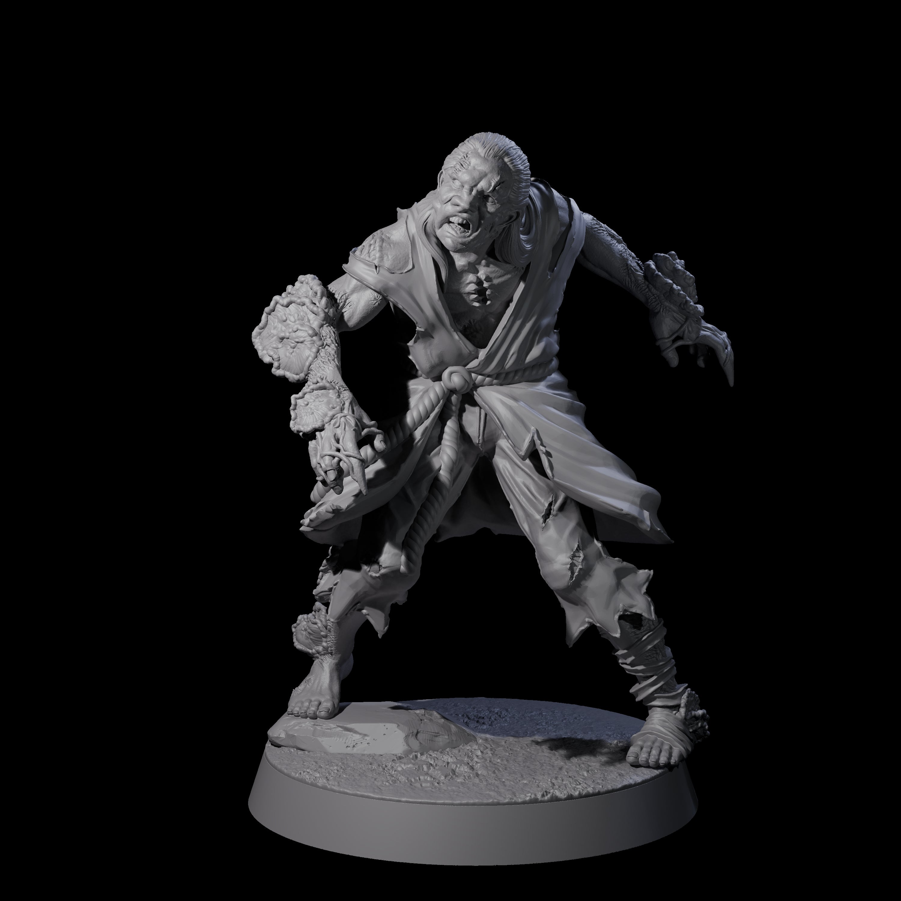 Clicking Fungal Zombie D Miniature for Dungeons and Dragons, Pathfinder or other TTRPGs