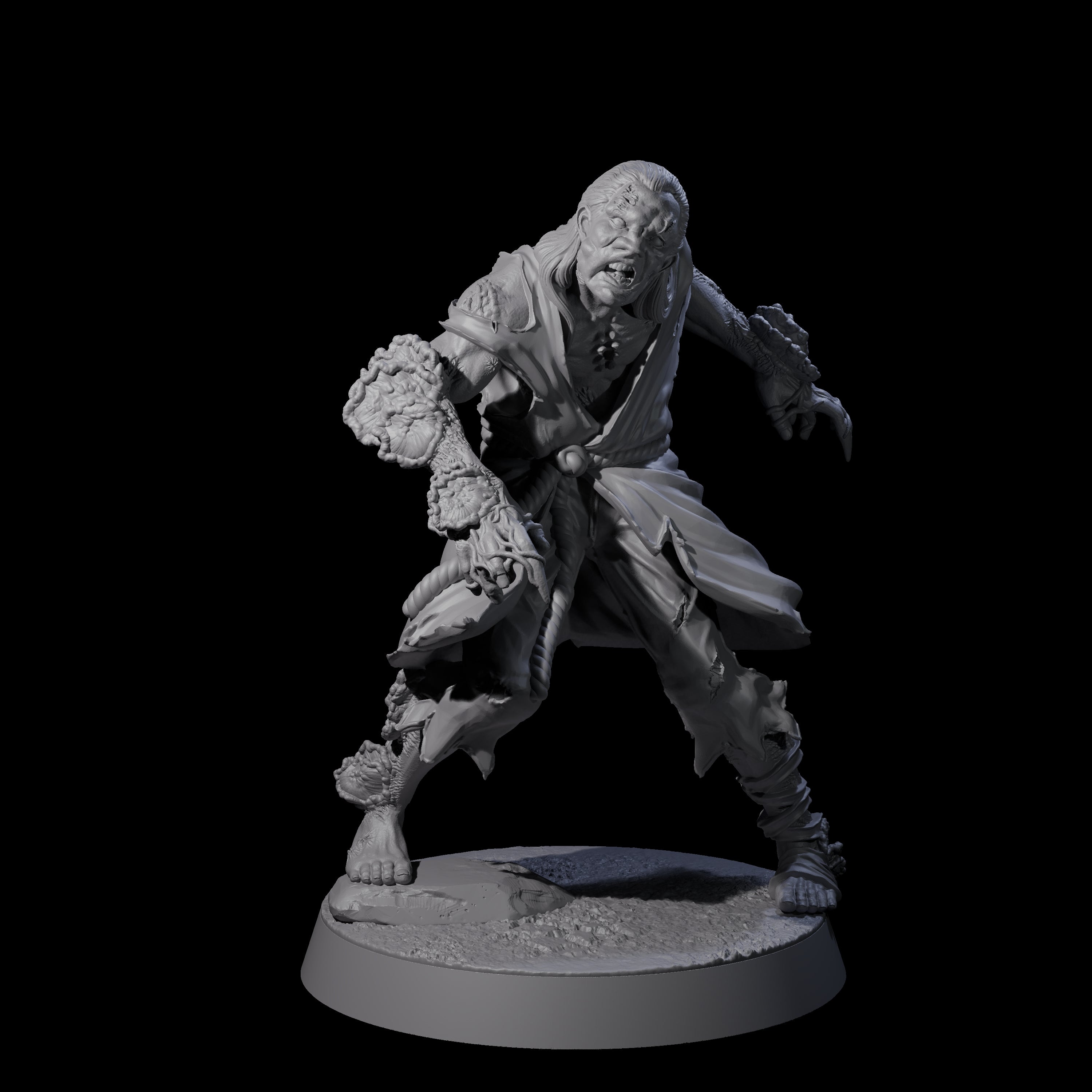 Clicking Fungal Zombie D Miniature for Dungeons and Dragons, Pathfinder or other TTRPGs