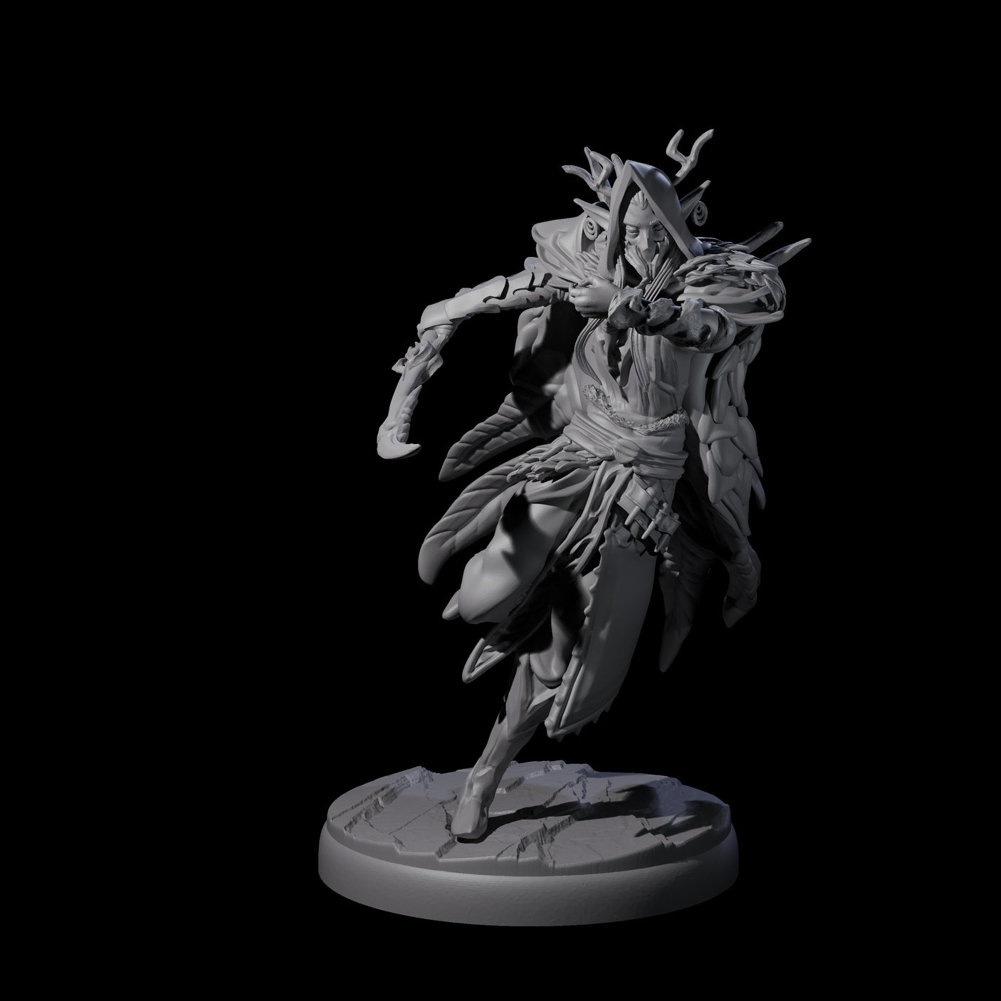 Cloaked Dark Elf Assassin A Miniature for Dungeons and Dragons, Pathfinder or other TTRPGs