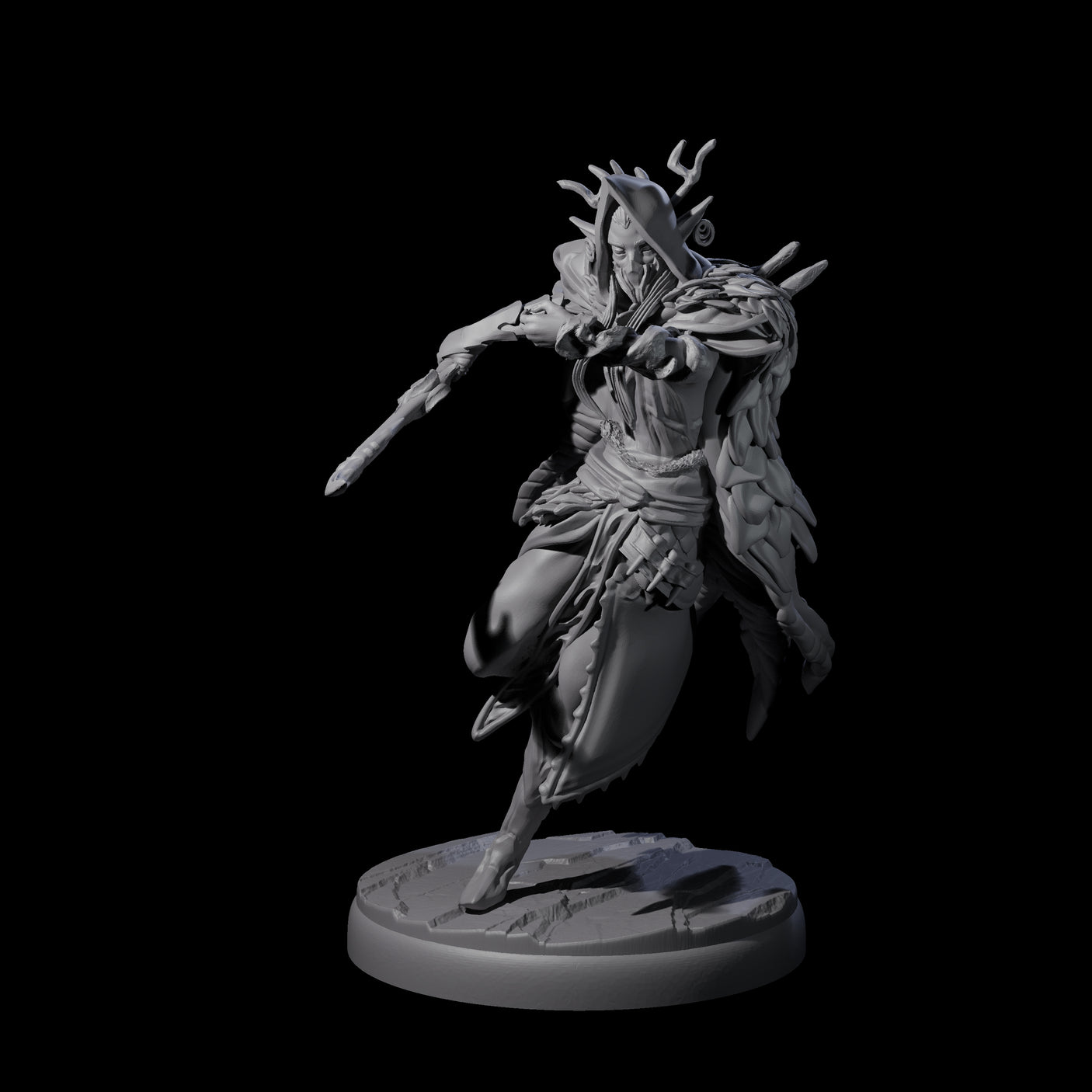Cloaked Dark Elf Assassin A Miniature for Dungeons and Dragons, Pathfinder or other TTRPGs