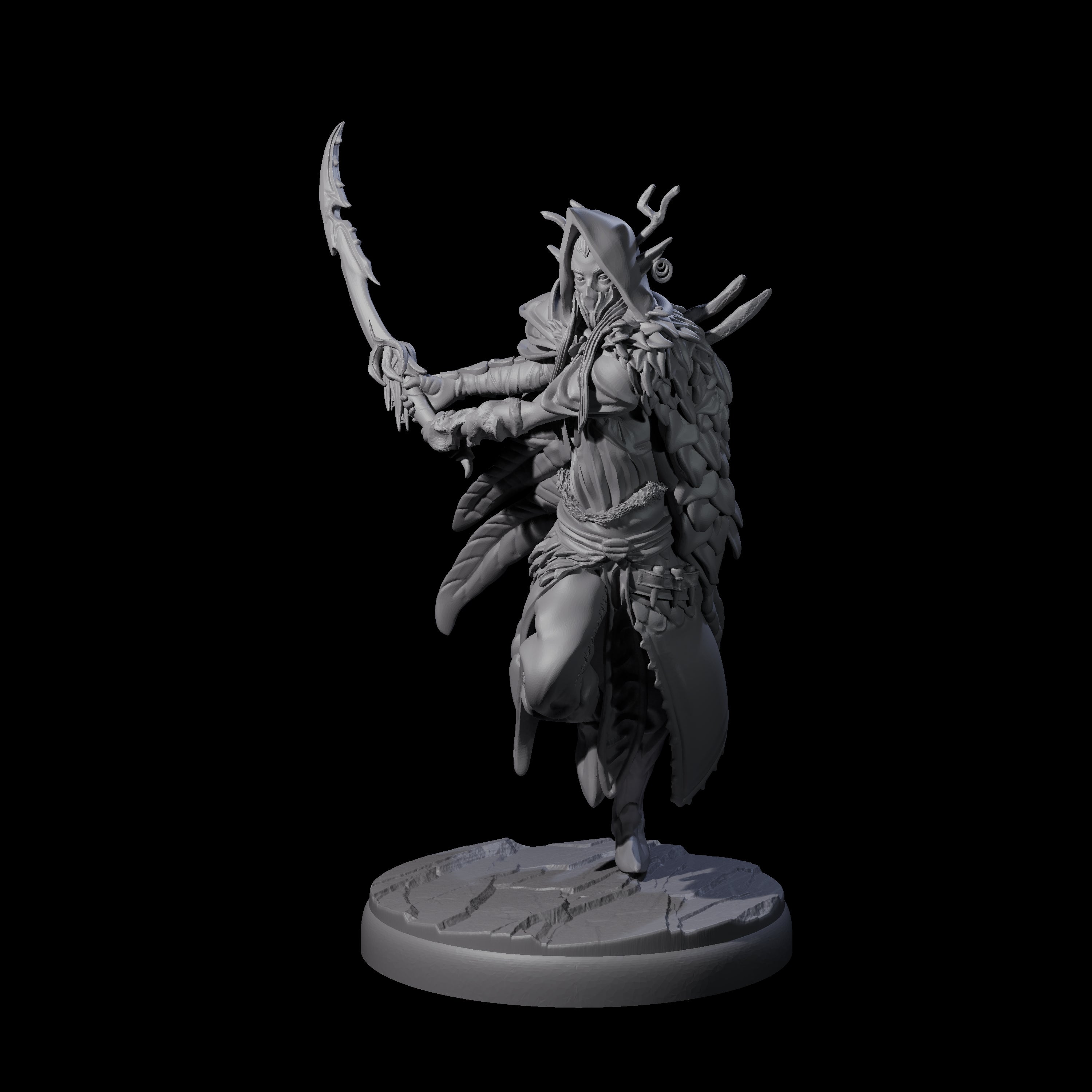 Cloaked Dark Elf Assassin B Miniature for Dungeons and Dragons, Pathfinder or other TTRPGs