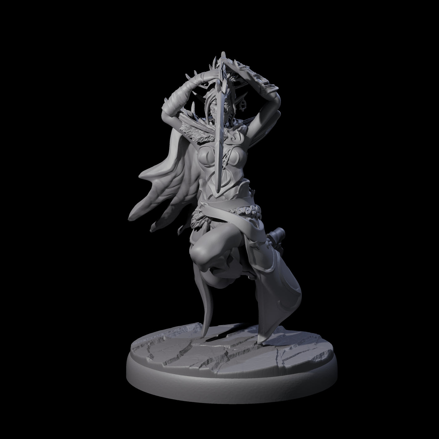 Cloaked Dark Elf Assassin D Miniature for Dungeons and Dragons, Pathfinder or other TTRPGs