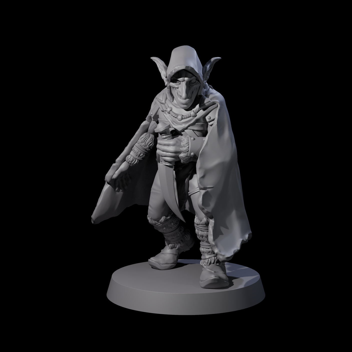 Cloaked Goblin Assassin A Miniature for Dungeons and Dragons, Pathfinder or other TTRPGs