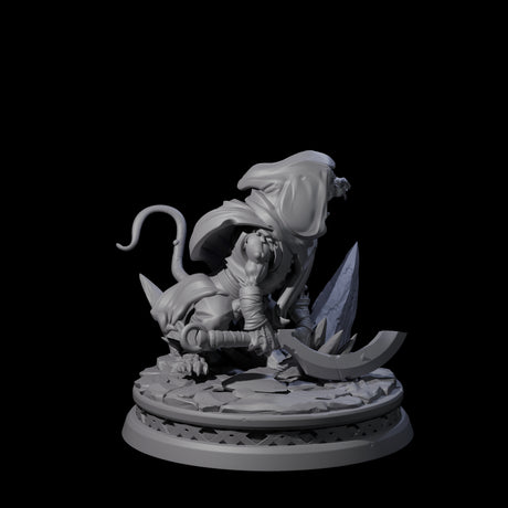Cloaked Ratfolk Rogue Miniature for Dungeons and Dragons, Pathfinder or other TTRPGs