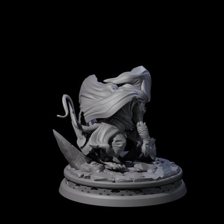 Cloaked Ratfolk Rogue Miniature for Dungeons and Dragons, Pathfinder or other TTRPGs