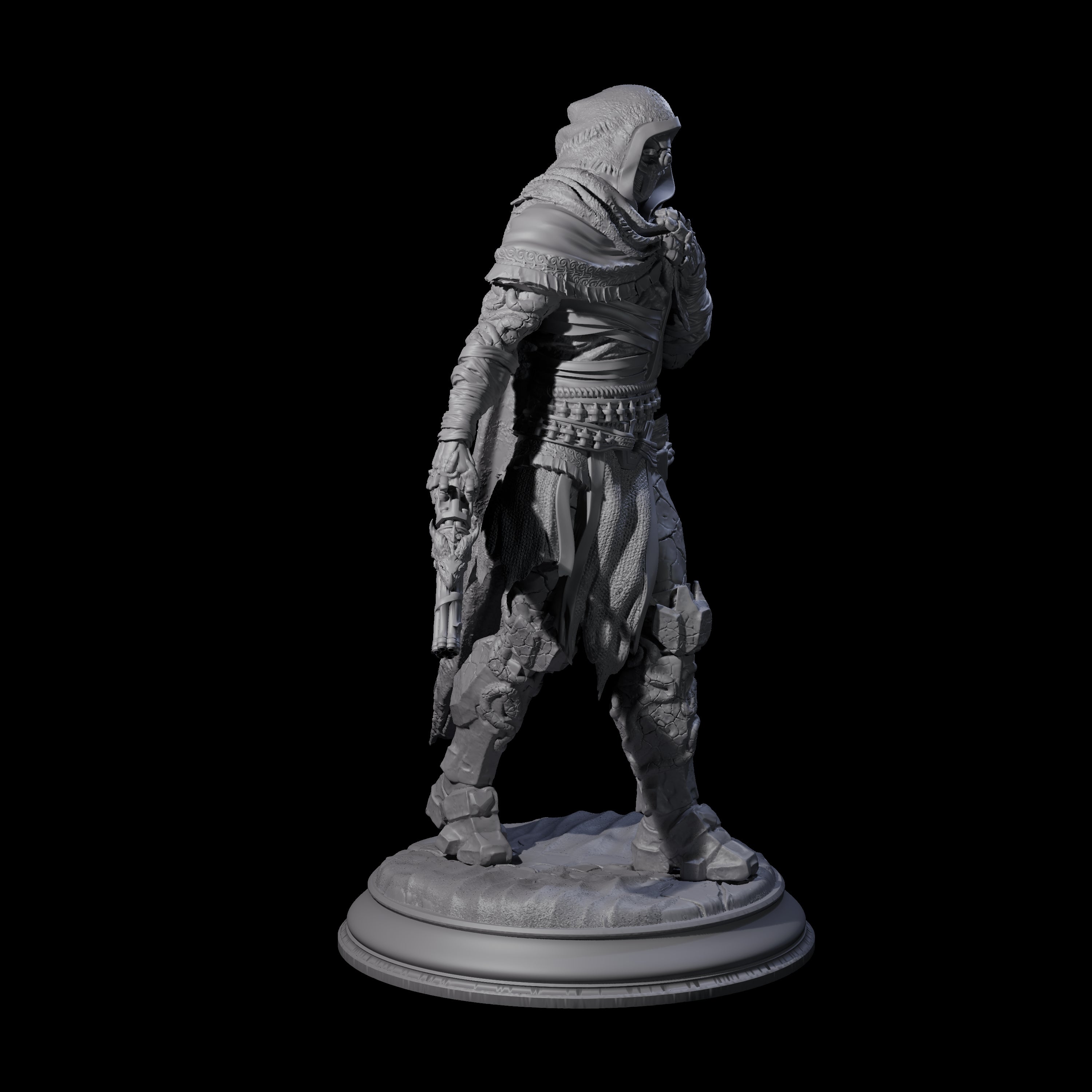 Cloaked Warforged Gunslinger Miniature for Dungeons and Dragons, Pathfinder or other TTRPGs