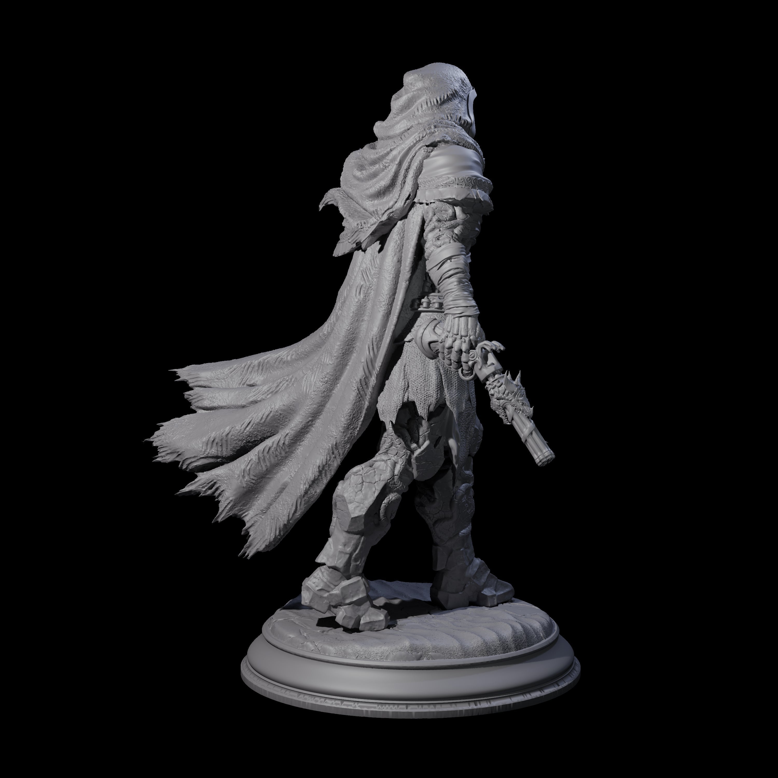 Cloaked Warforged Gunslinger Miniature for Dungeons and Dragons, Pathfinder or other TTRPGs