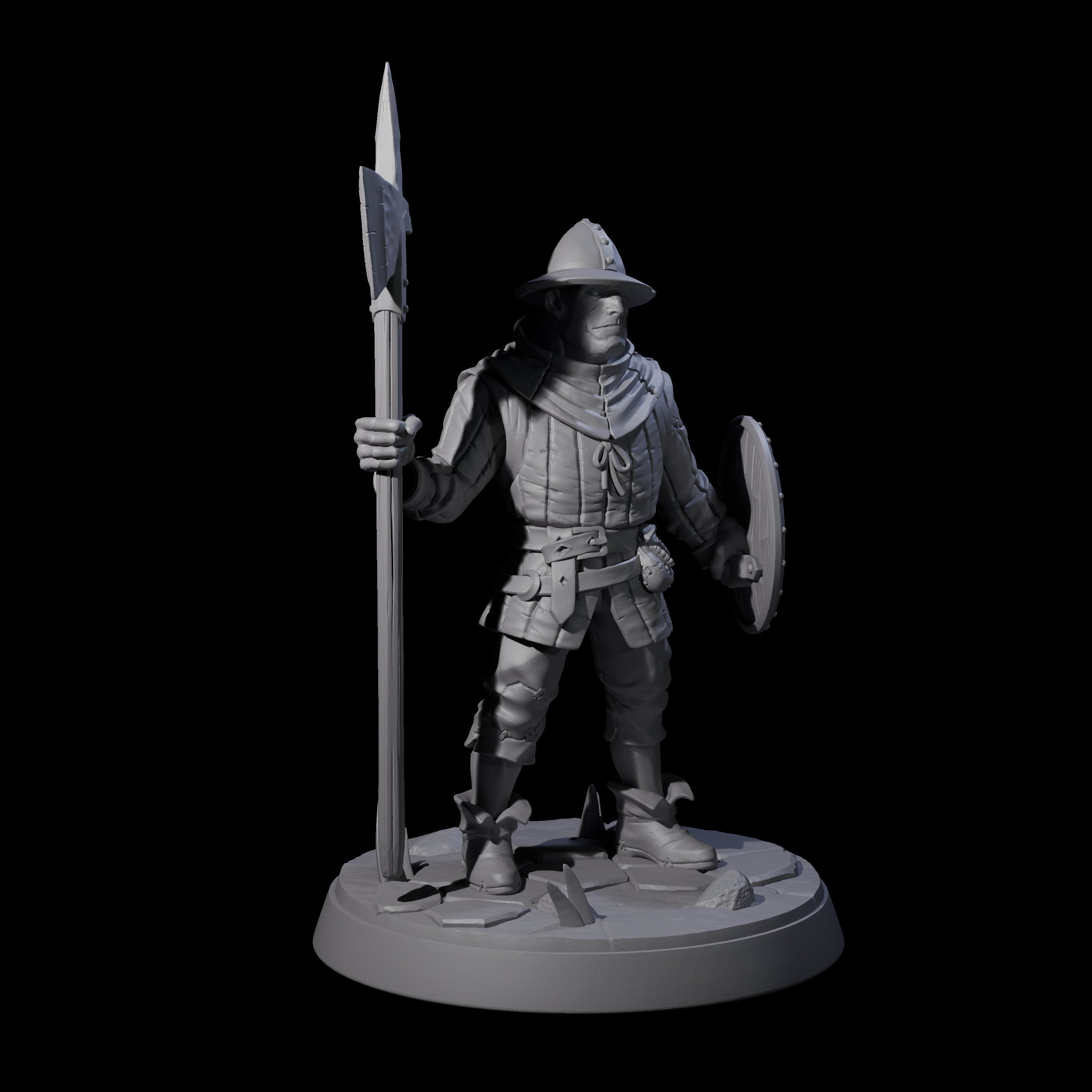 Cobbled Together Militia B Miniature for Dungeons and Dragons, Pathfinder or other TTRPGs