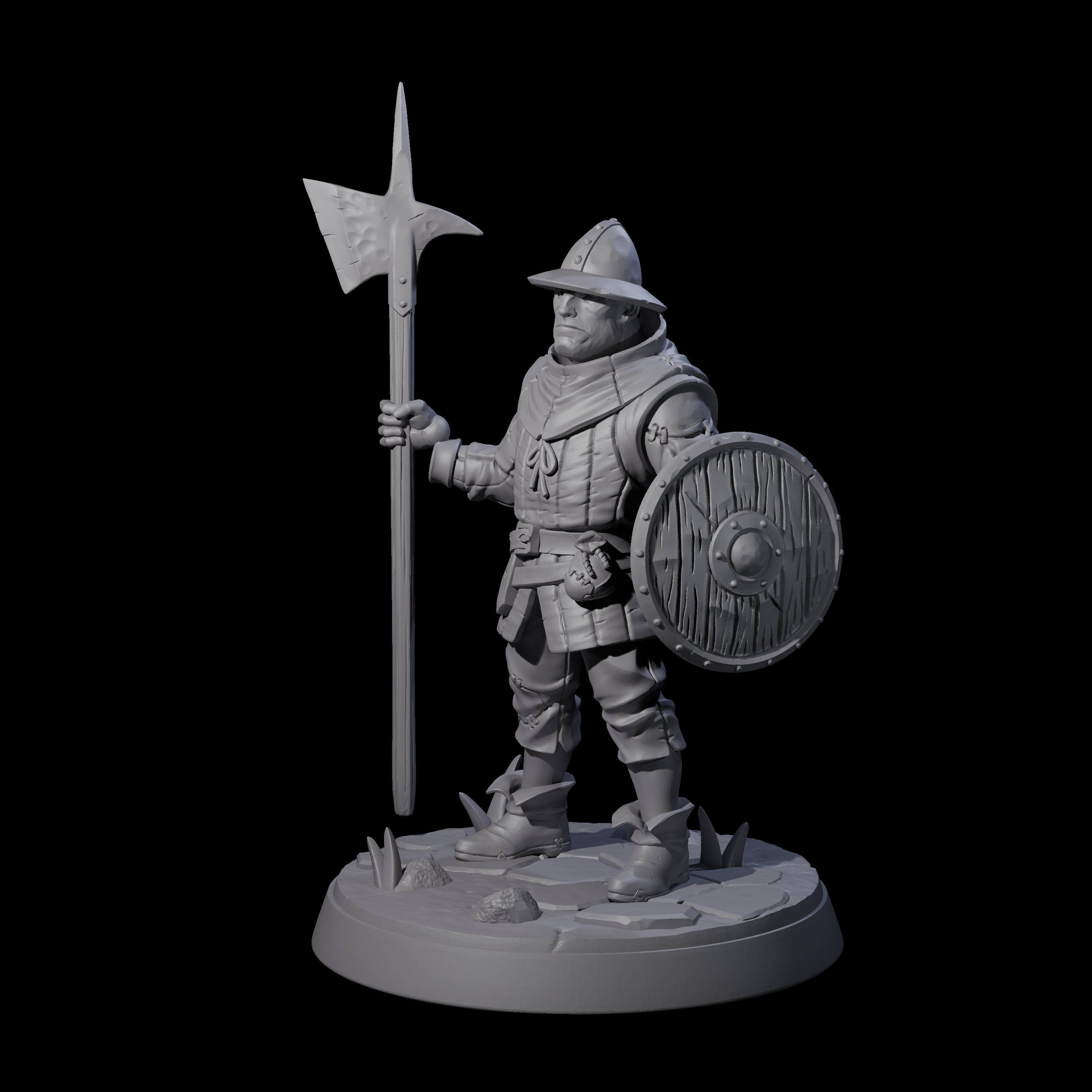 Cobbled Together Militia B Miniature for Dungeons and Dragons, Pathfinder or other TTRPGs