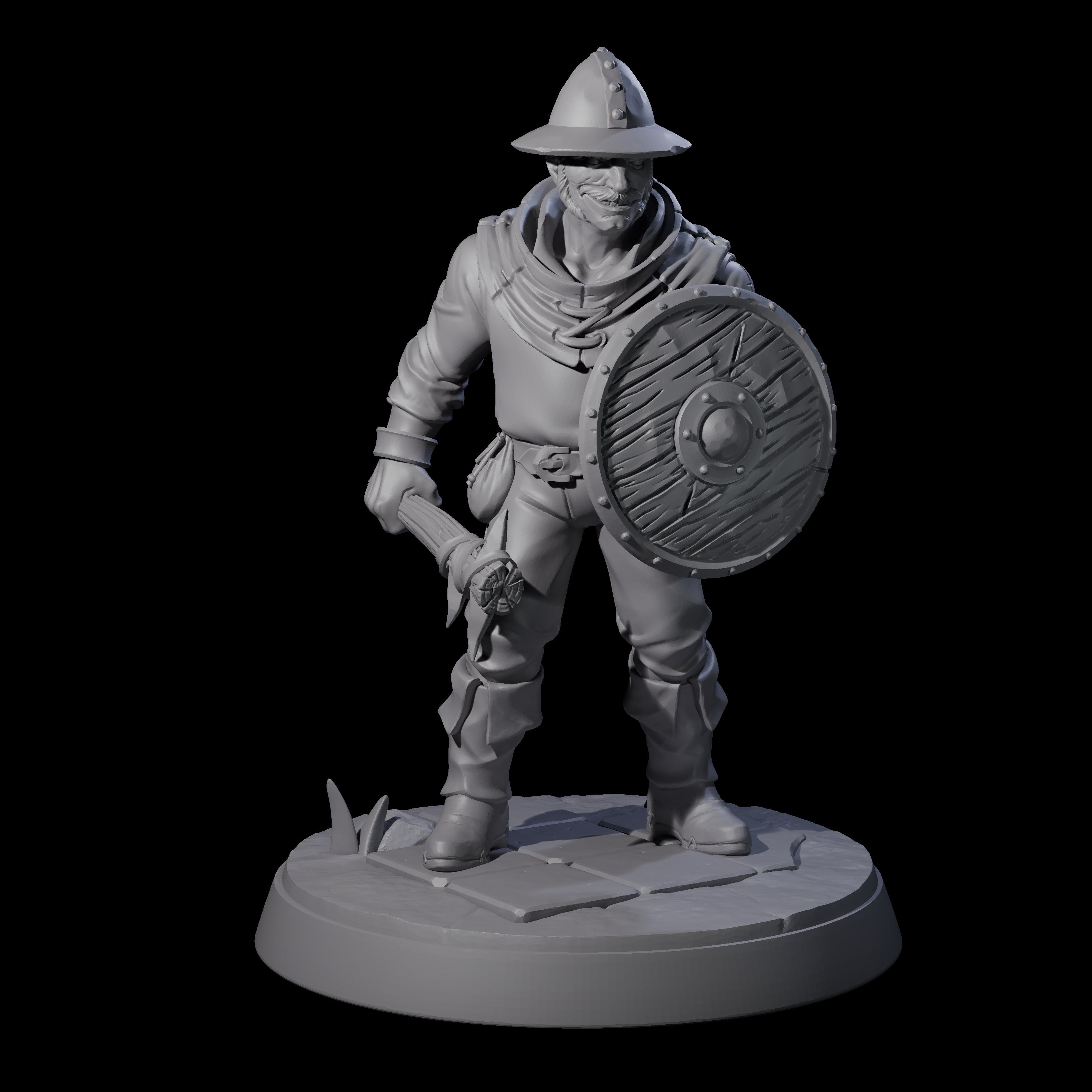 Cobbled Together Militia C Miniature for Dungeons and Dragons, Pathfinder or other TTRPGs