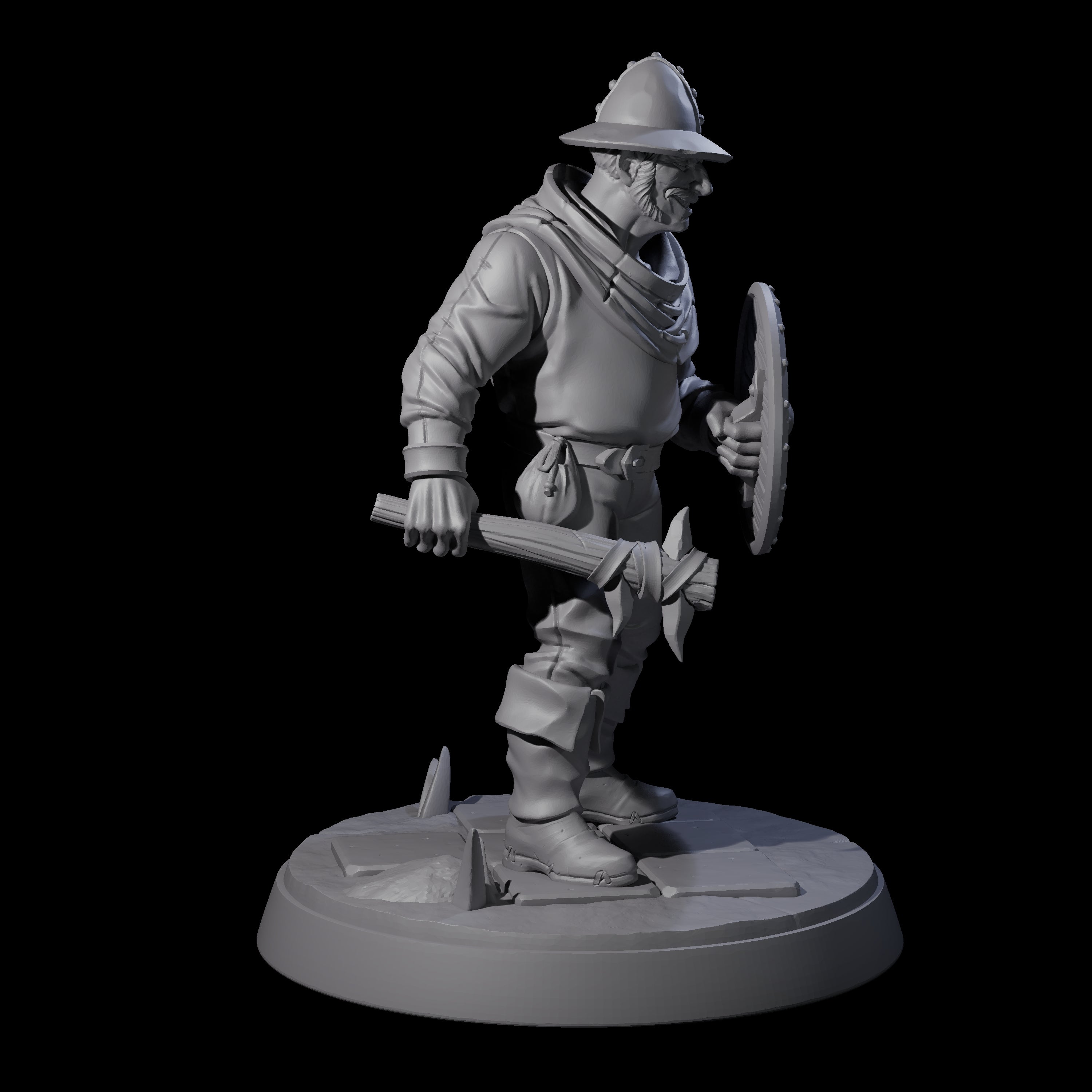 Cobbled Together Militia C Miniature for Dungeons and Dragons, Pathfinder or other TTRPGs