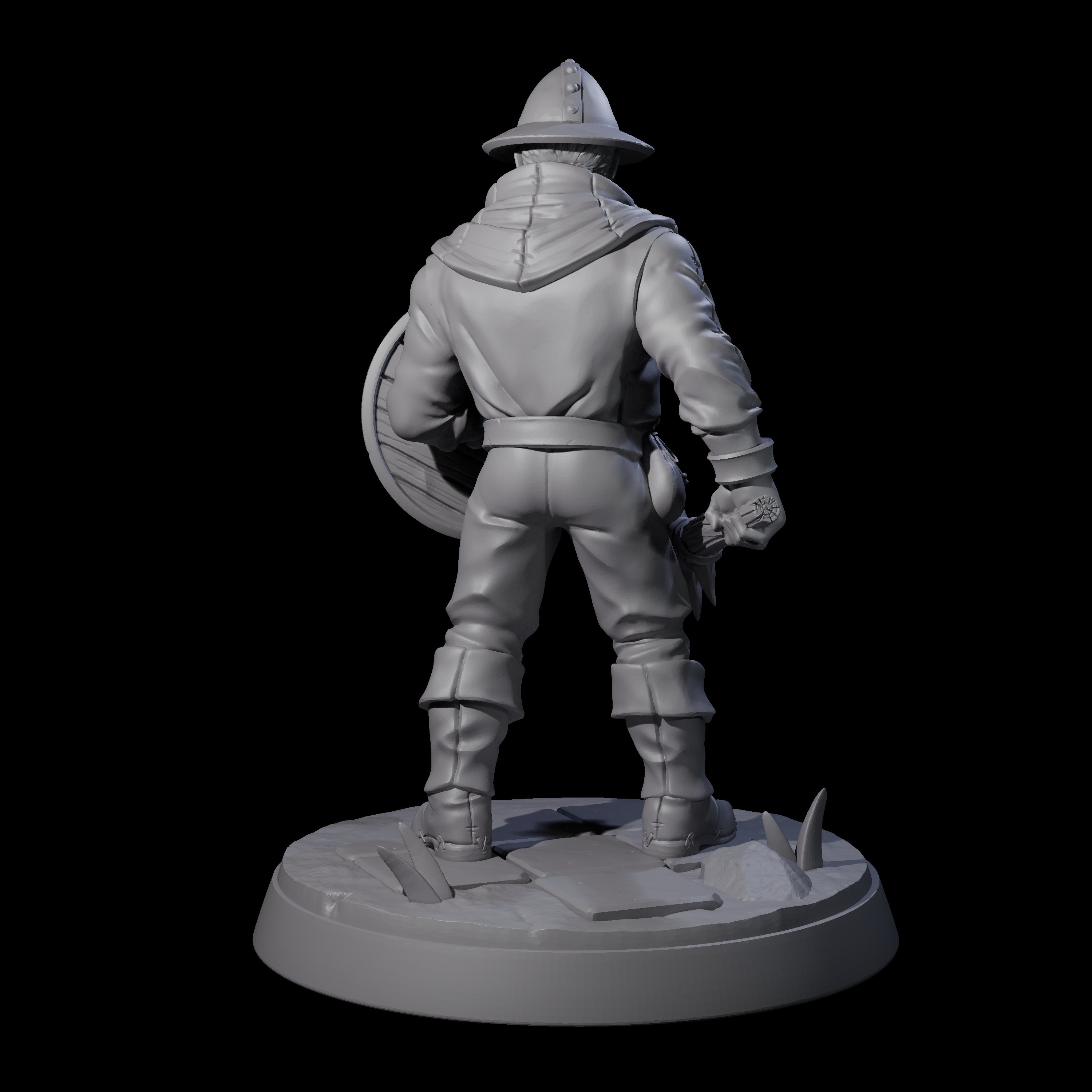 Cobbled Together Militia C Miniature for Dungeons and Dragons, Pathfinder or other TTRPGs