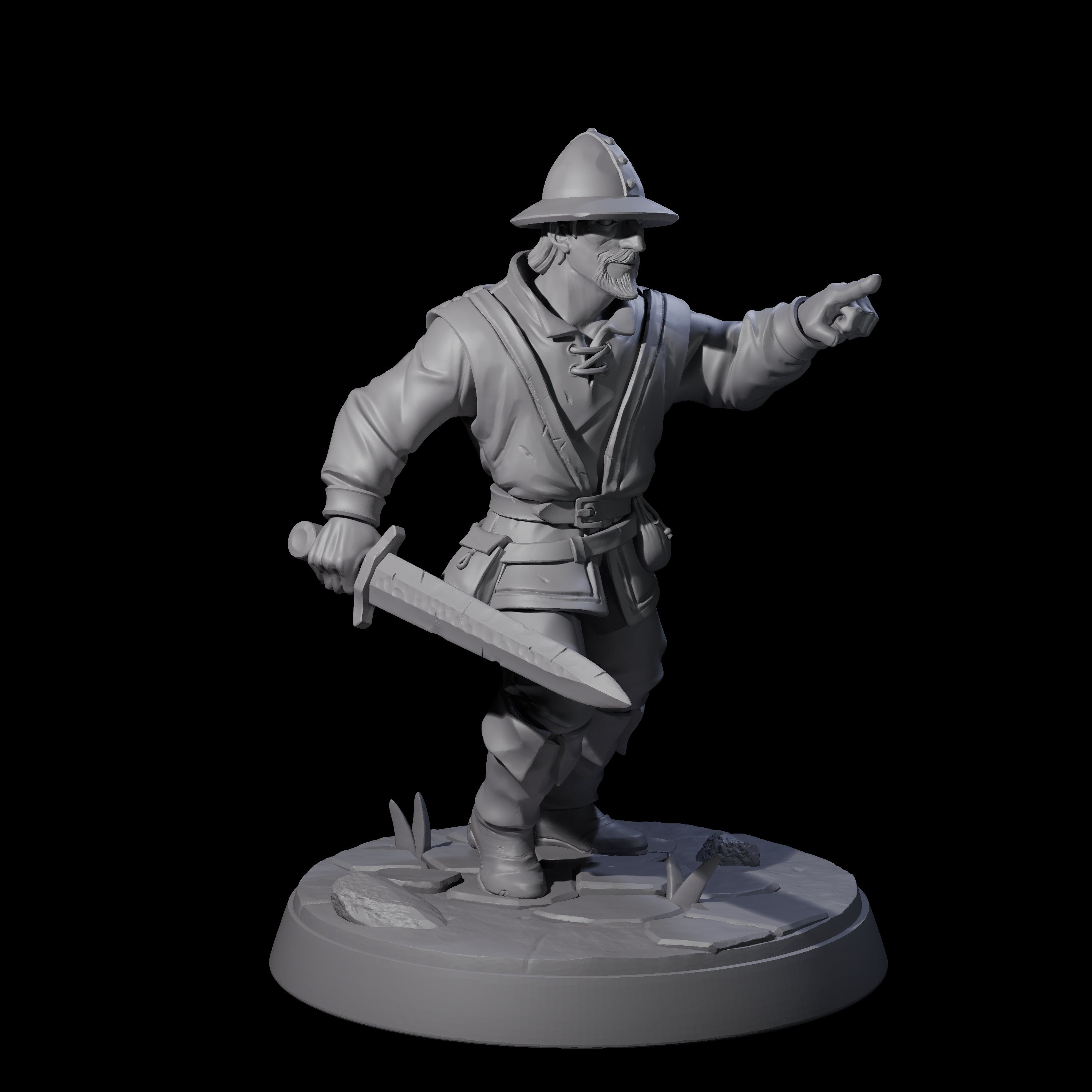 Cobbled Together Militia D Miniature for Dungeons and Dragons, Pathfinder or other TTRPGs