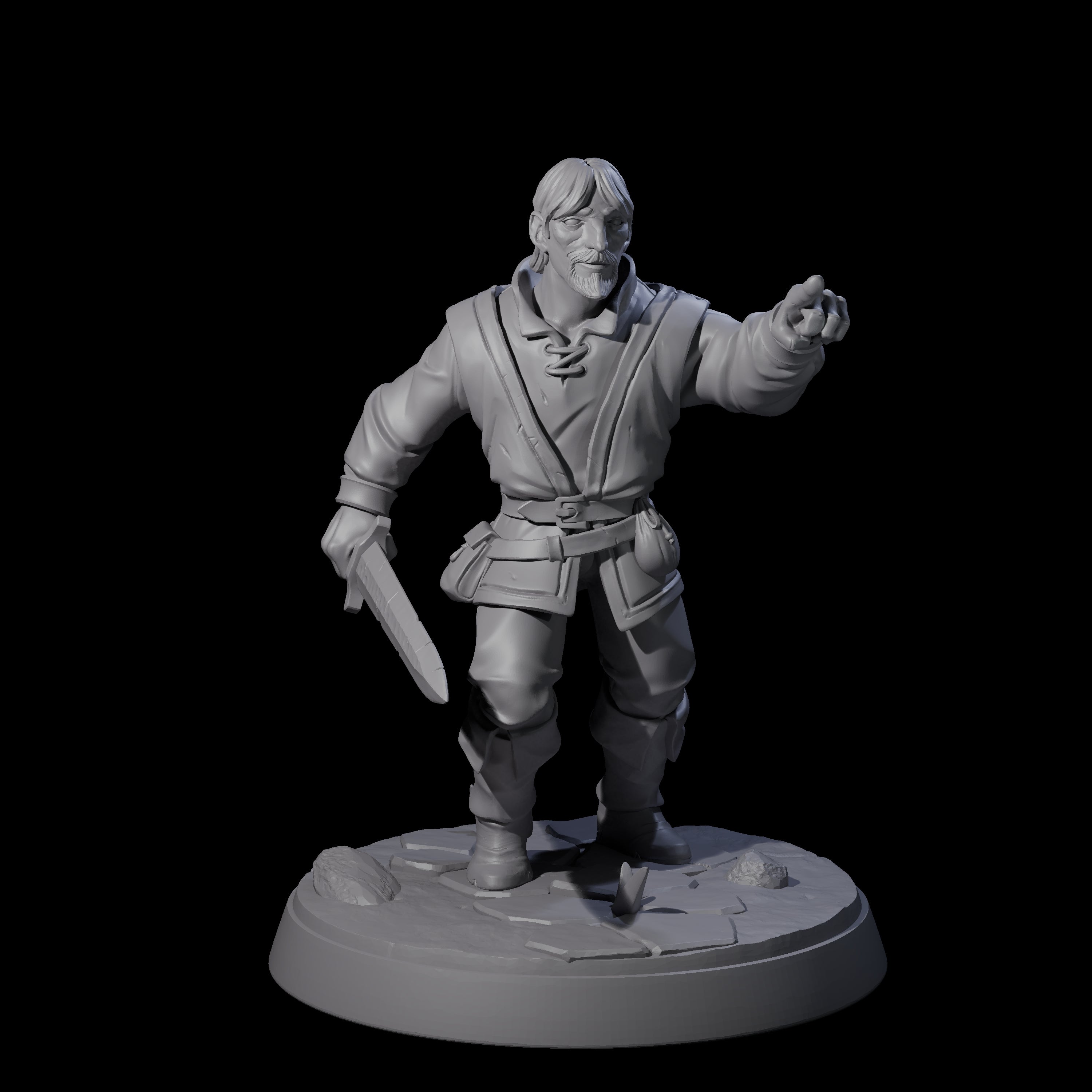 Cobbled Together Militia D Miniature for Dungeons and Dragons, Pathfinder or other TTRPGs
