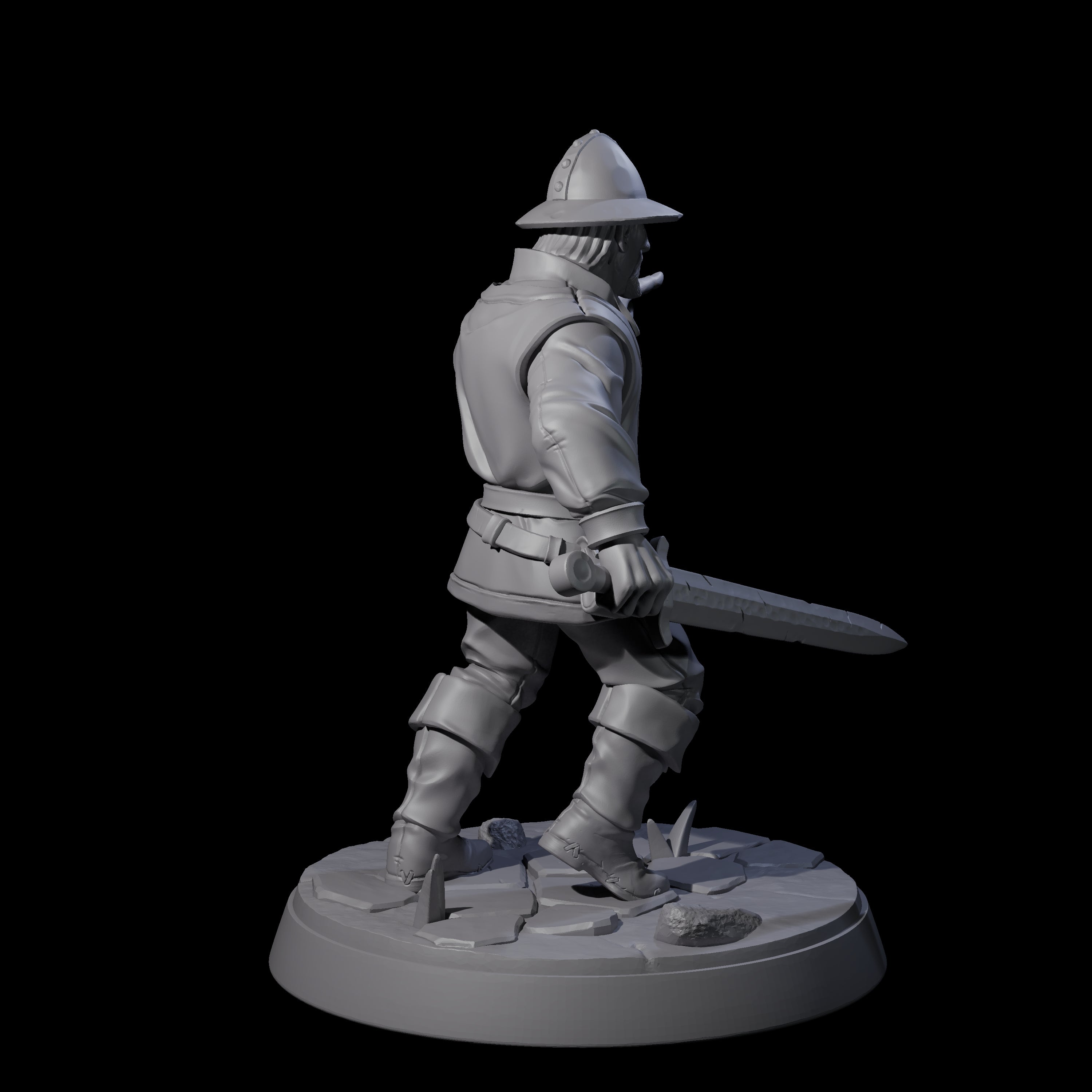 Cobbled Together Militia D Miniature for Dungeons and Dragons, Pathfinder or other TTRPGs