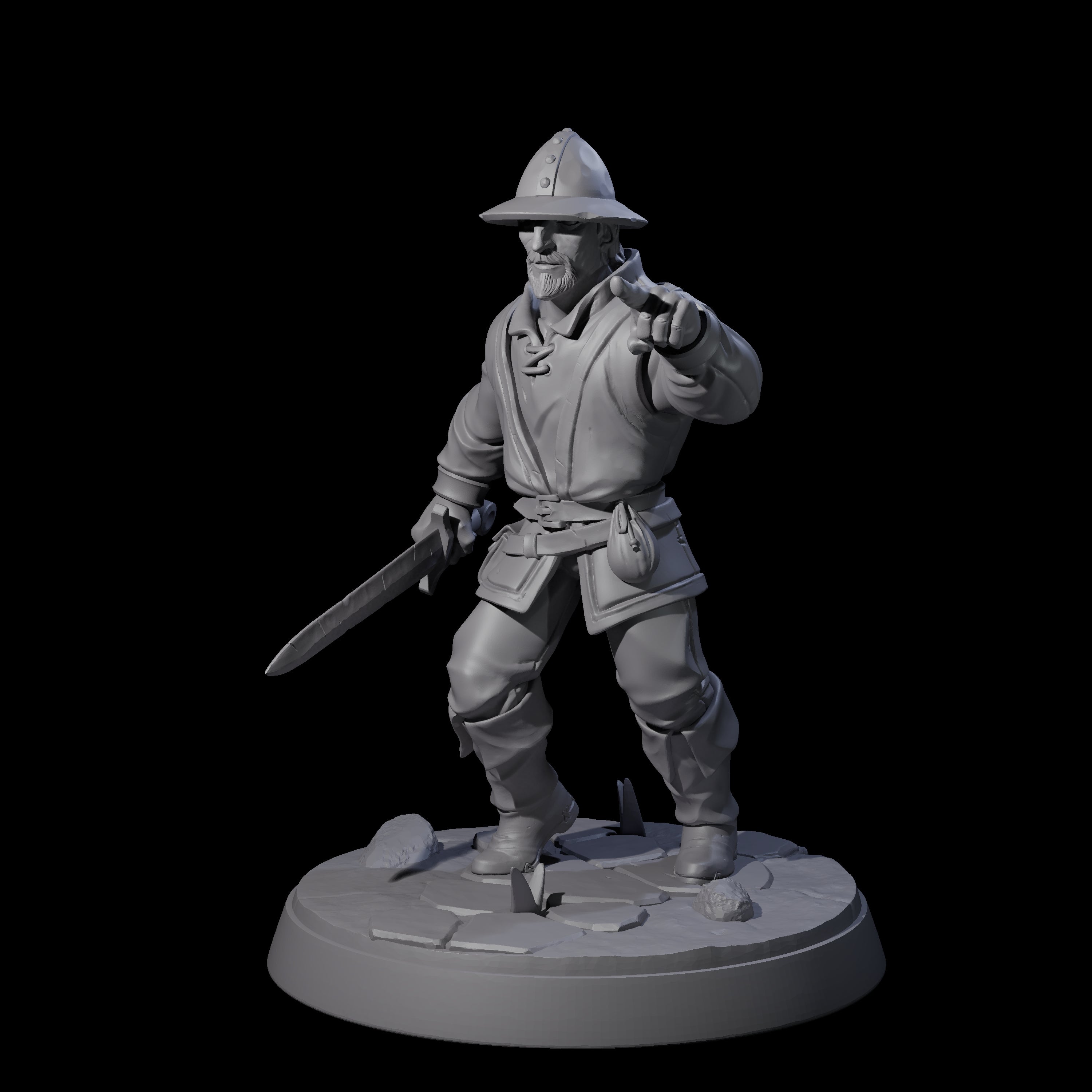 Cobbled Together Militia D Miniature for Dungeons and Dragons, Pathfinder or other TTRPGs