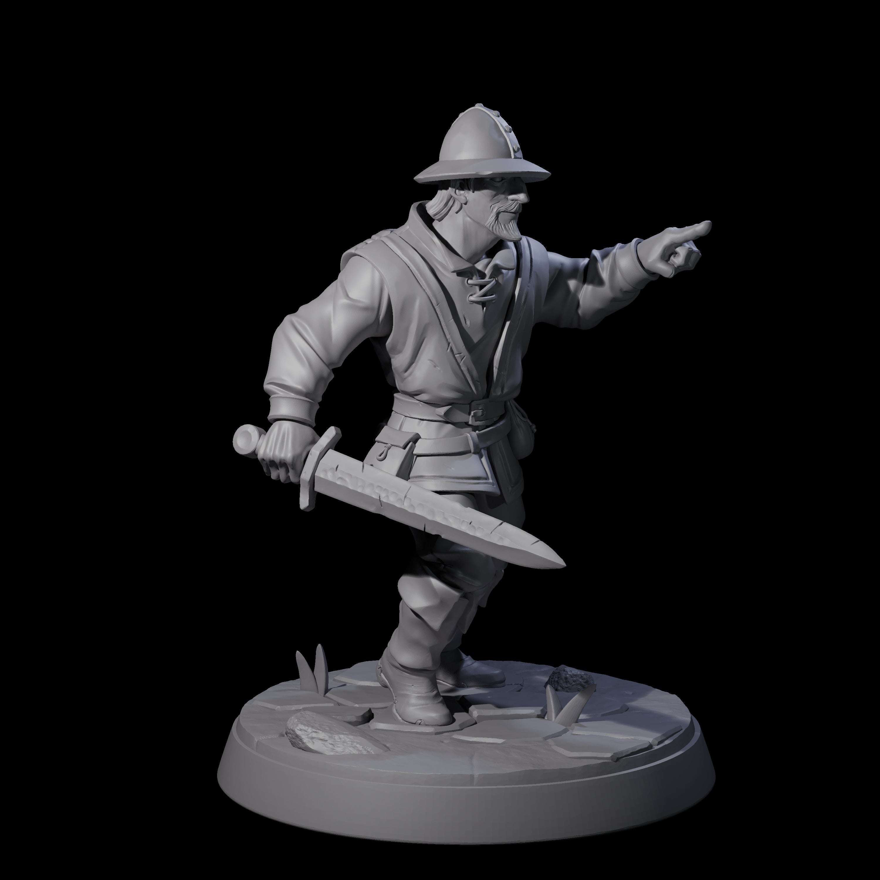 Cobbled Together Militia D Miniature for Dungeons and Dragons, Pathfinder or other TTRPGs