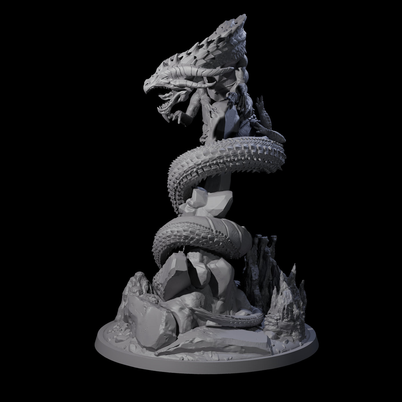 Coiled Behir Miniature for Dungeons and Dragons, Pathfinder or other TTRPGs