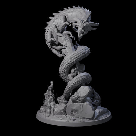 Coiled Behir Miniature for Dungeons and Dragons, Pathfinder or other TTRPGs
