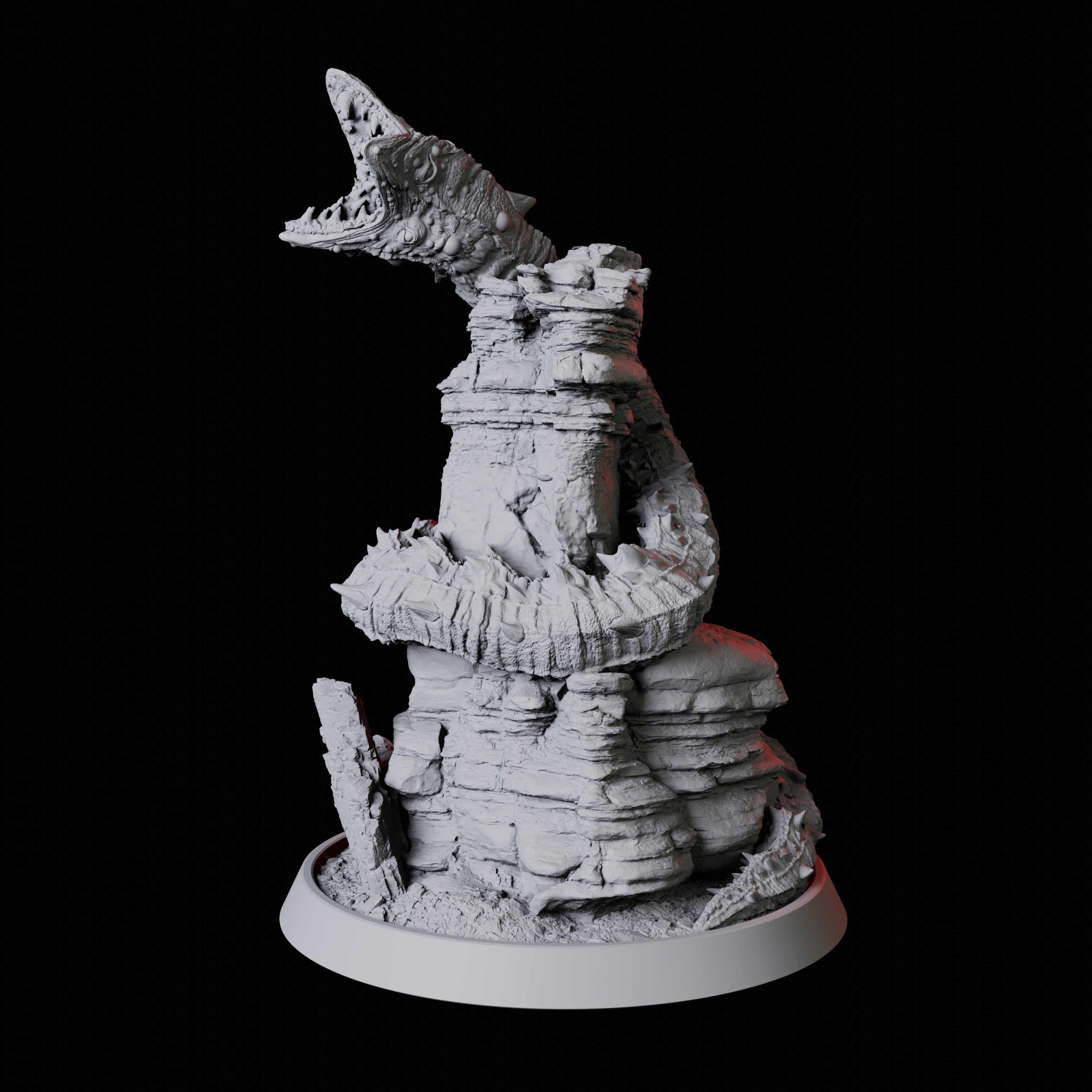 Coiled Frost Worm Miniature for Dungeons and Dragons