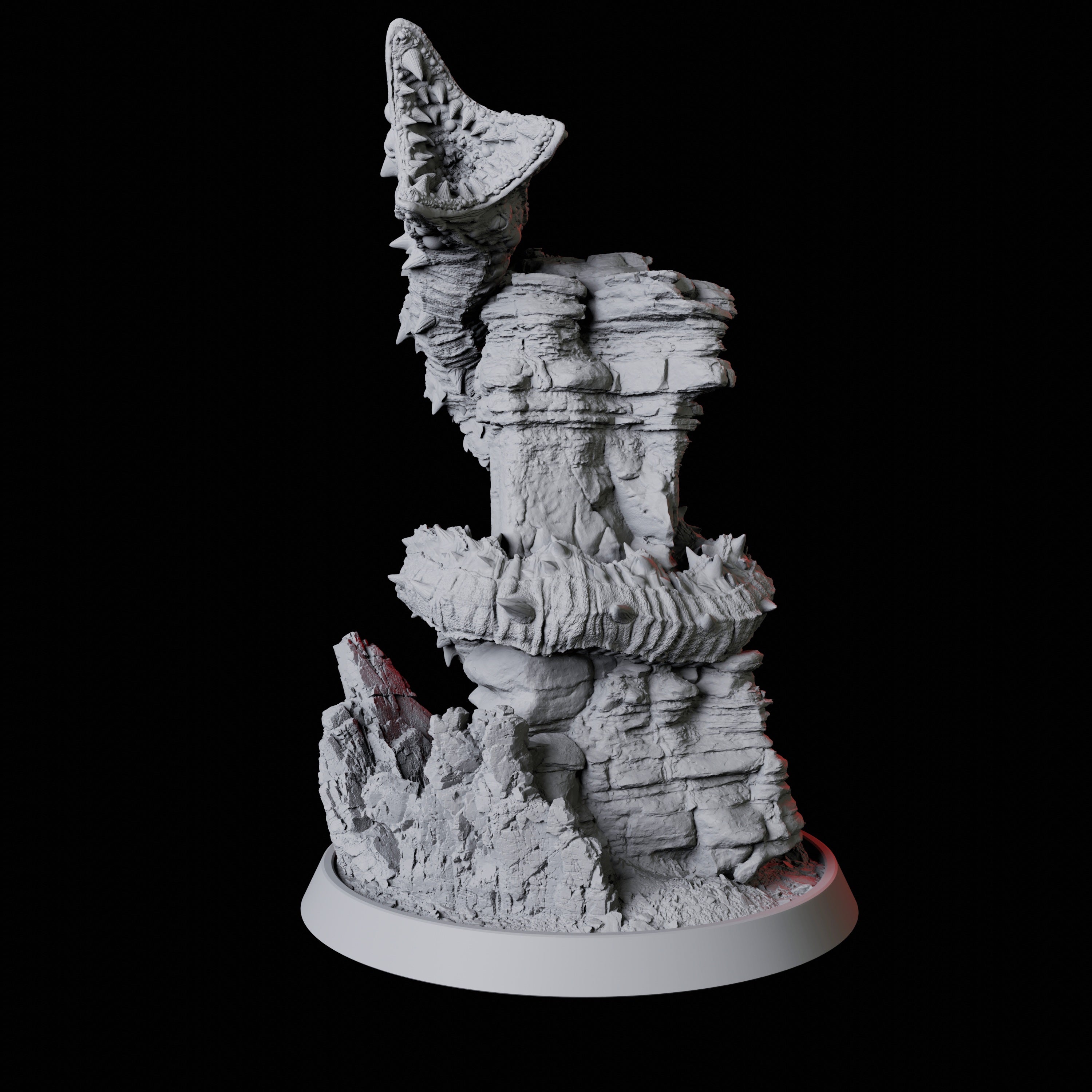 Coiled Frost Worm Miniature for Dungeons and Dragons