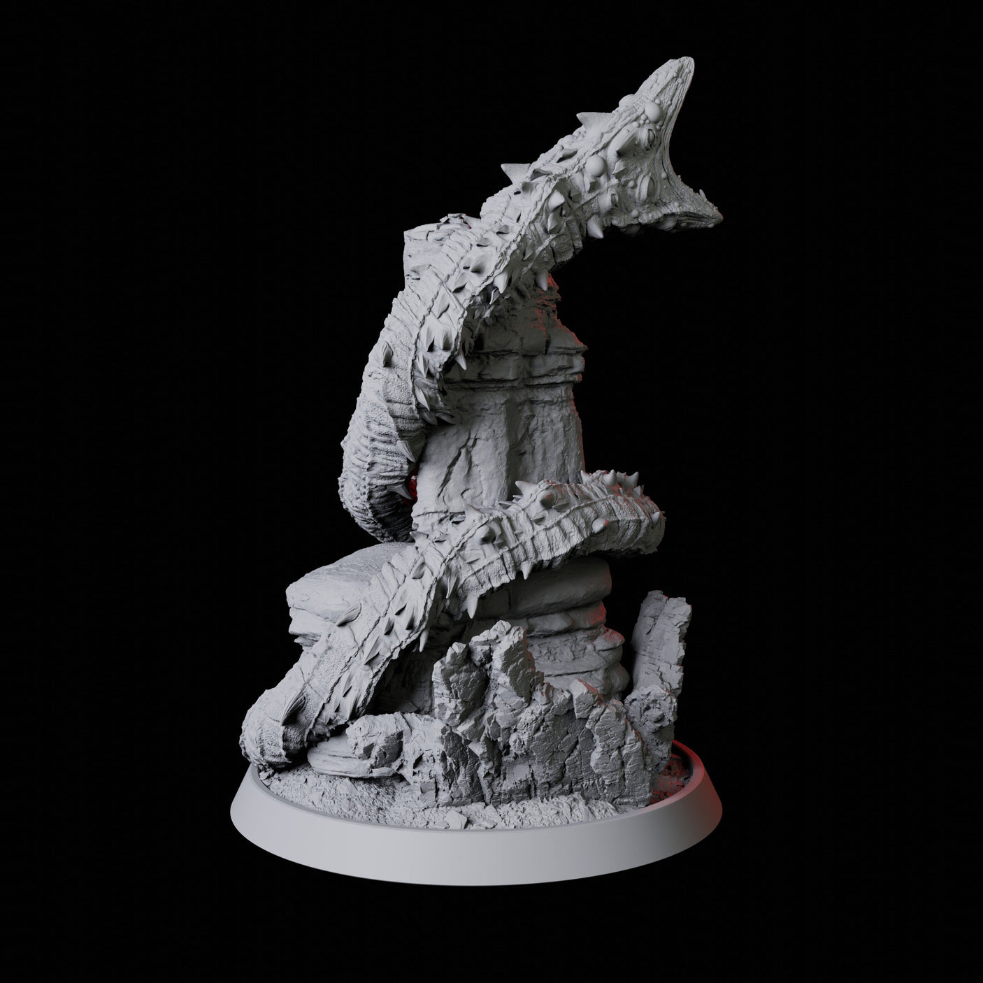 Coiled Frost Worm Miniature for Dungeons and Dragons, Pathfinder or other TTRPGs