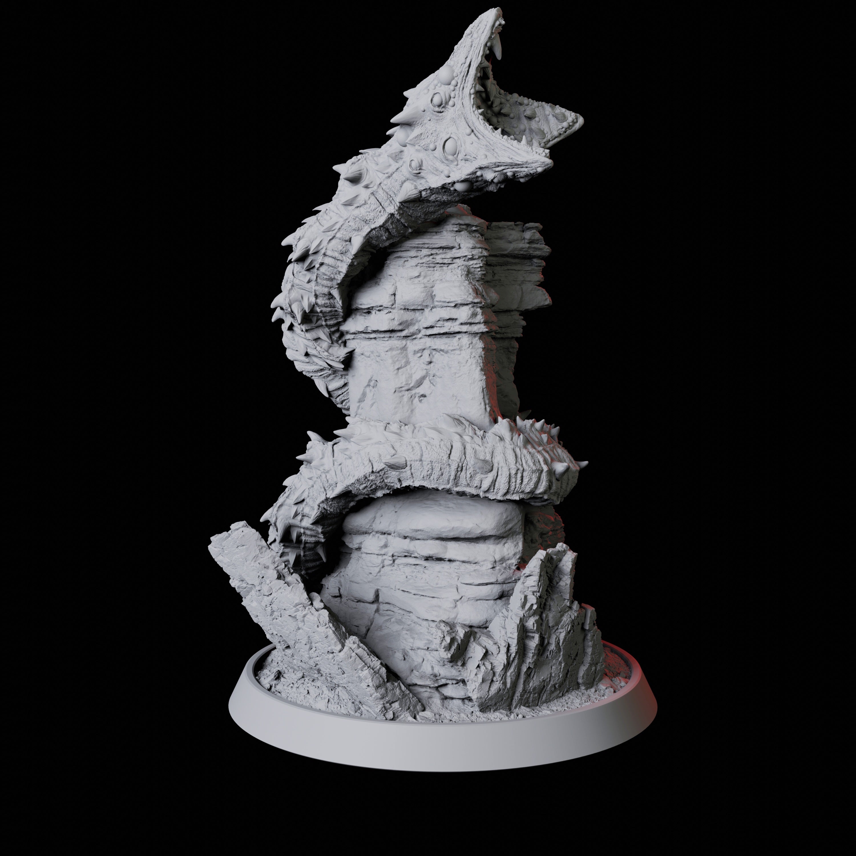 Coiled Frost Worm Miniature for Dungeons and Dragons