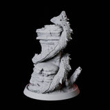 Coiled Frost Worm Miniature for Dungeons and Dragons, Pathfinder or other TTRPGs