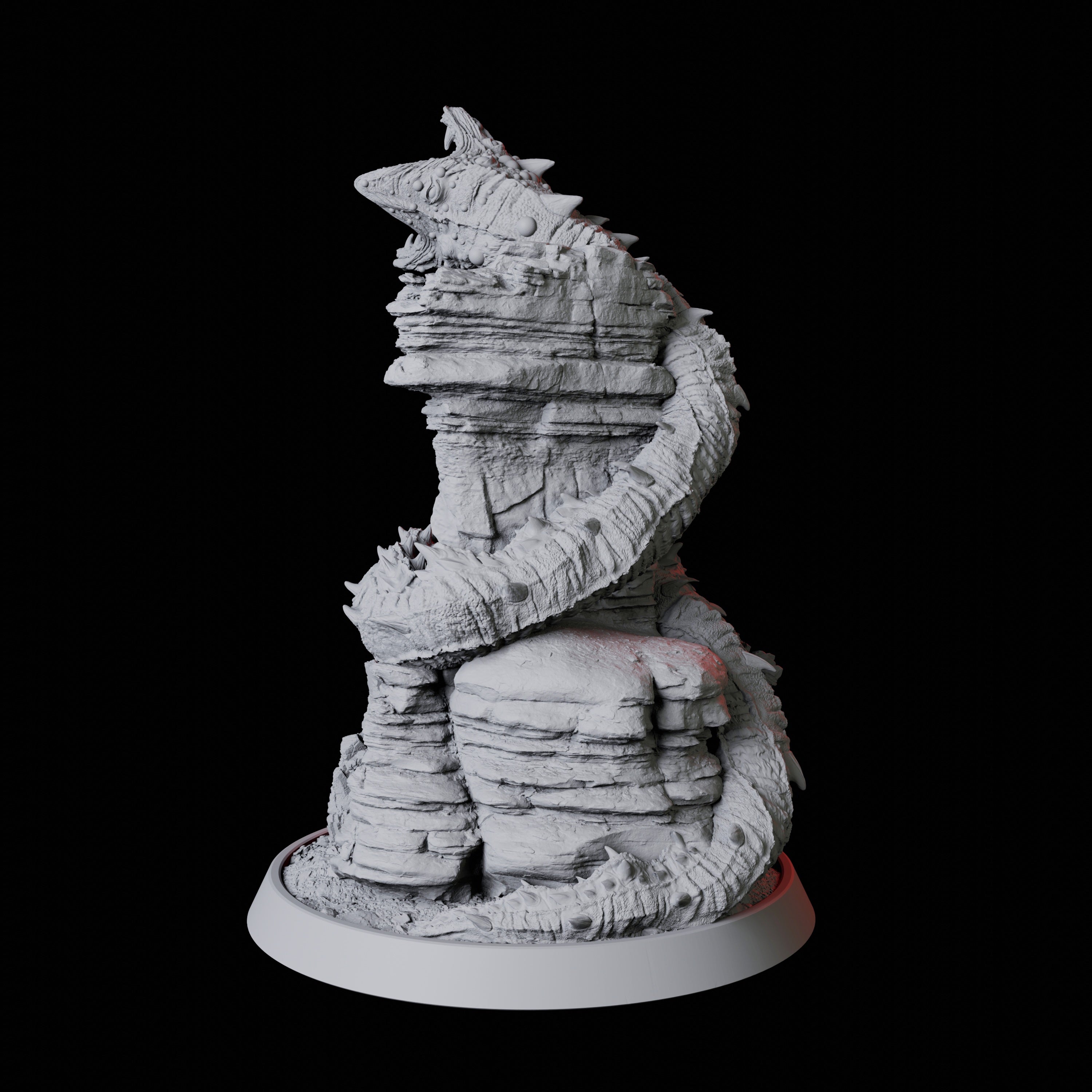 Coiled Frost Worm Miniature for Dungeons and Dragons