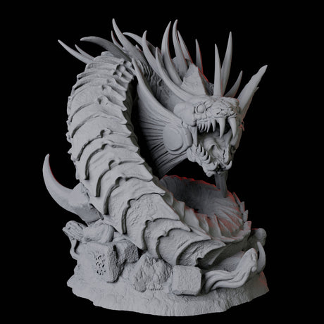 Coiled Giant Snake B Miniature for Dungeons and Dragons, Pathfinder or other TTRPGs