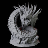 Coiled Giant Snake B Miniature for Dungeons and Dragons, Pathfinder or other TTRPGs