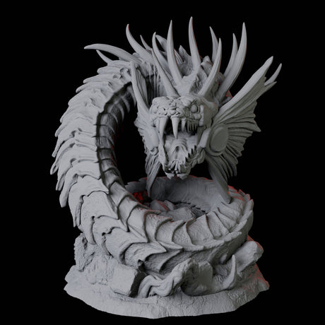 Coiled Giant Snake B Miniature for Dungeons and Dragons, Pathfinder or other TTRPGs