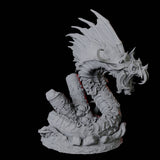 Coiled Giant Snake D Miniature for Dungeons and Dragons, Pathfinder or other TTRPGs