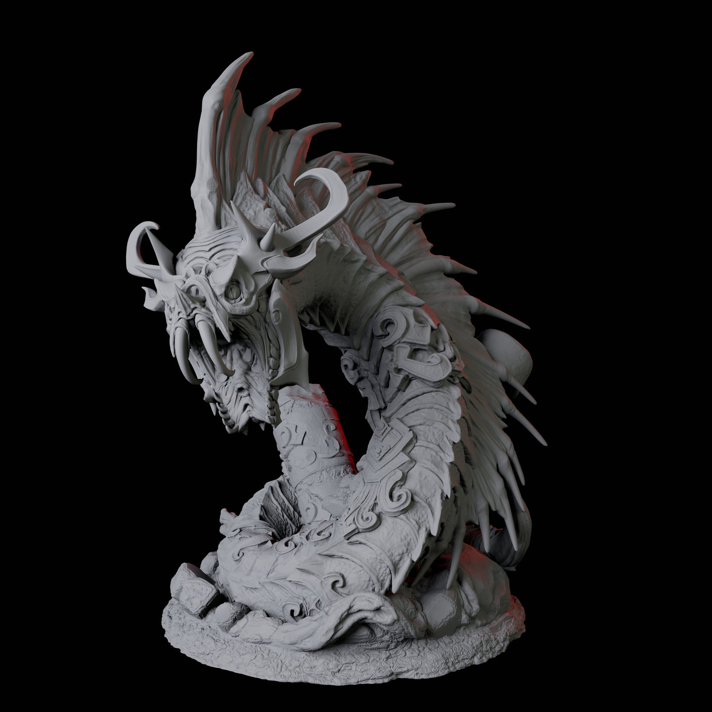 Coiled Giant Snake D Miniature for Dungeons and Dragons, Pathfinder or other TTRPGs