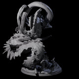 Coiled Lung Dragon Miniature for Dungeons and Dragons, Pathfinder or other TTRPGs