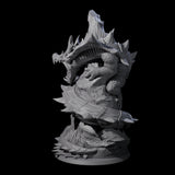 Coiled Roaring Wyrm Miniature for Dungeons and Dragons, Pathfinder or other TTRPGs