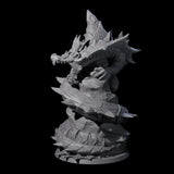 Coiled Roaring Wyrm Miniature for Dungeons and Dragons, Pathfinder or other TTRPGs