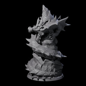 Coiled Roaring Wyrm Miniature for Dungeons and Dragons, Pathfinder or other TTRPGs